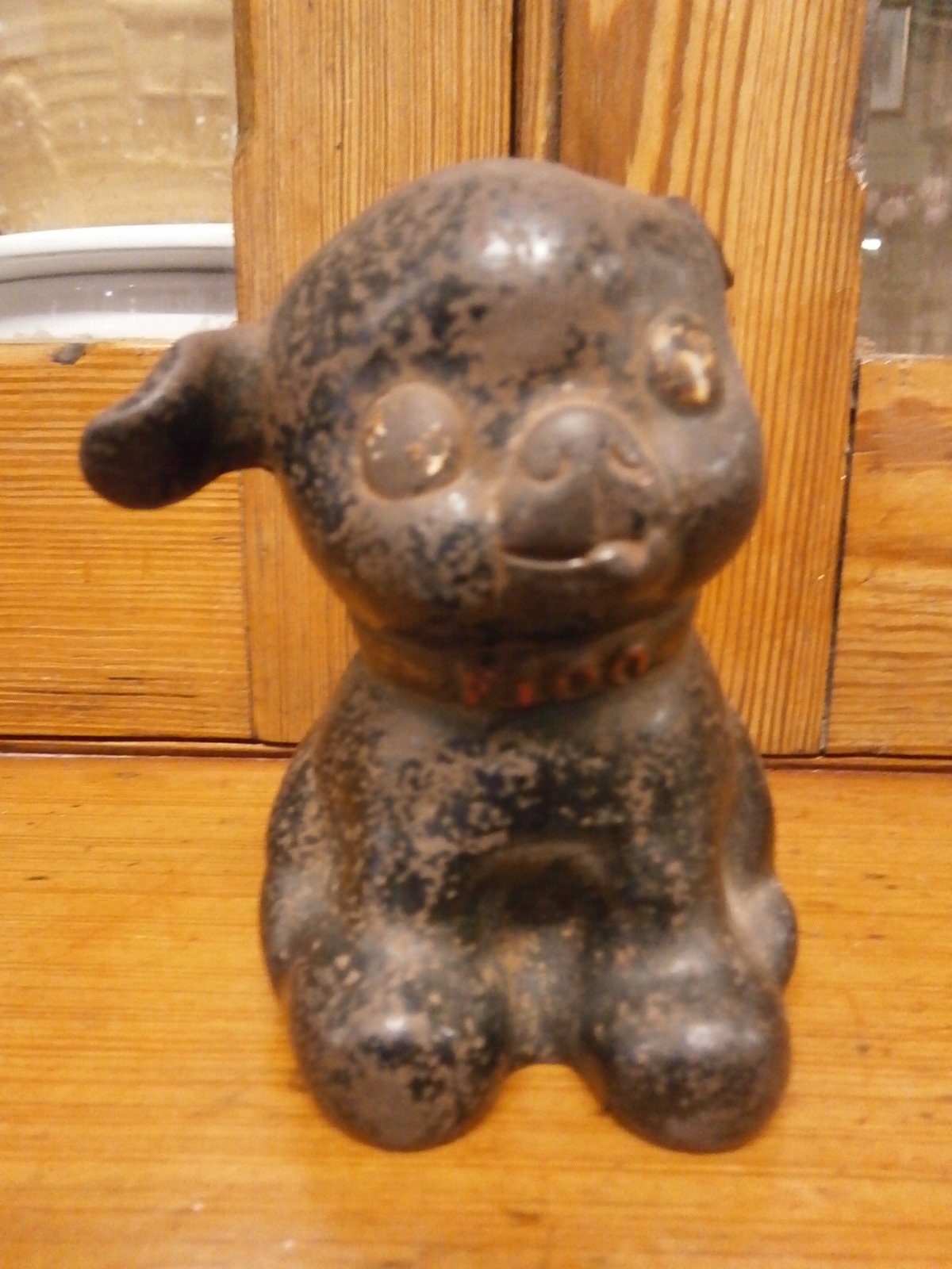 Original Hubley Of USA Cast Iron Fido 1930s Money Box,- Vintage.