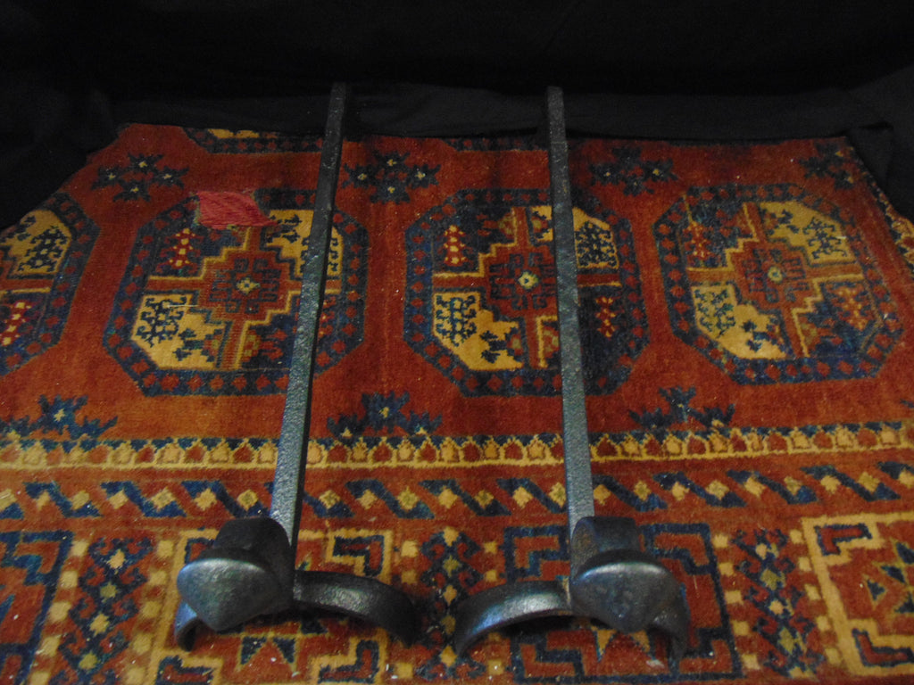 Pair Wrought Iron Andirons / Fire Dogs