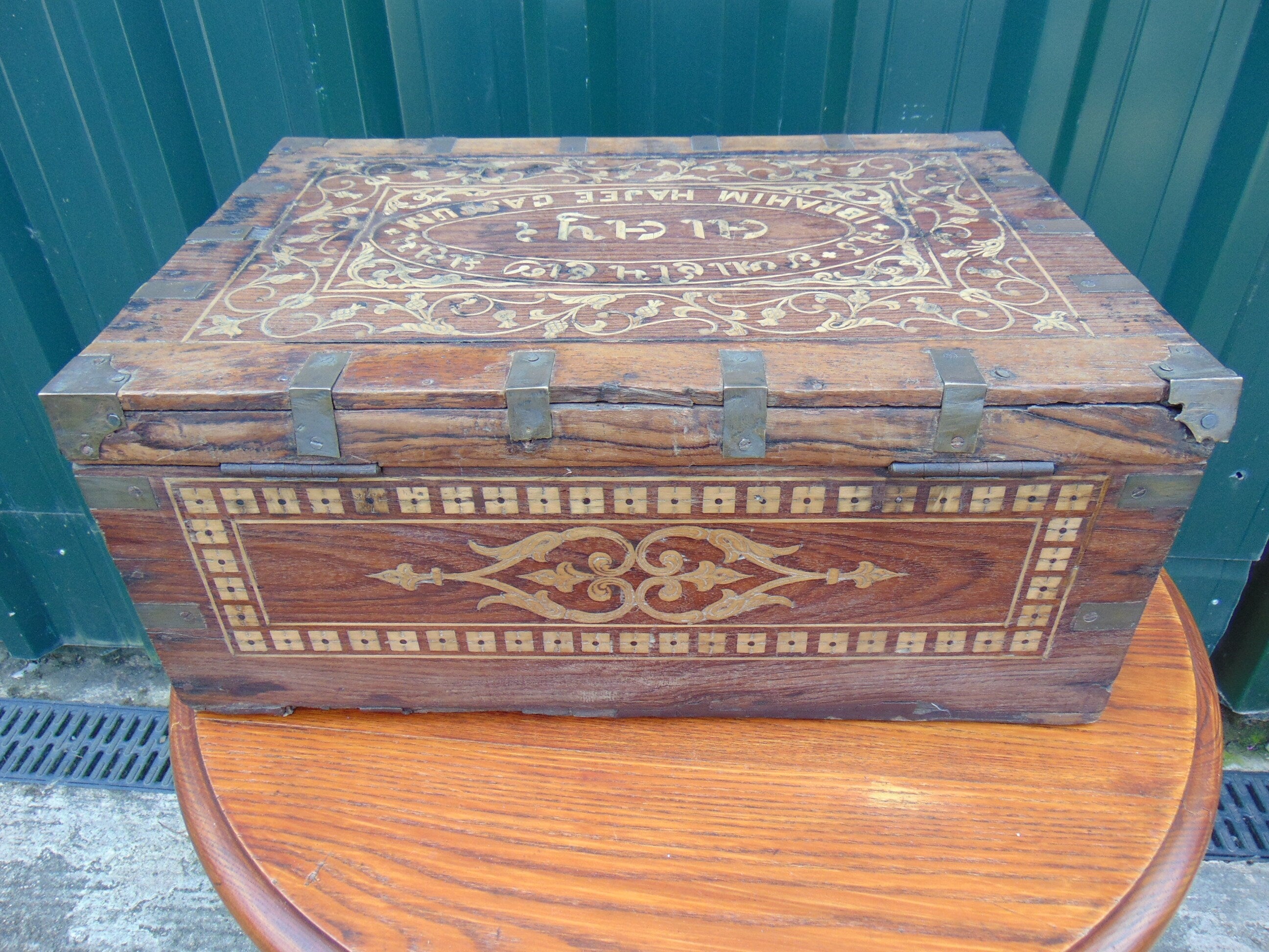 Late 19thC Inlaid Teak Indian Workbox