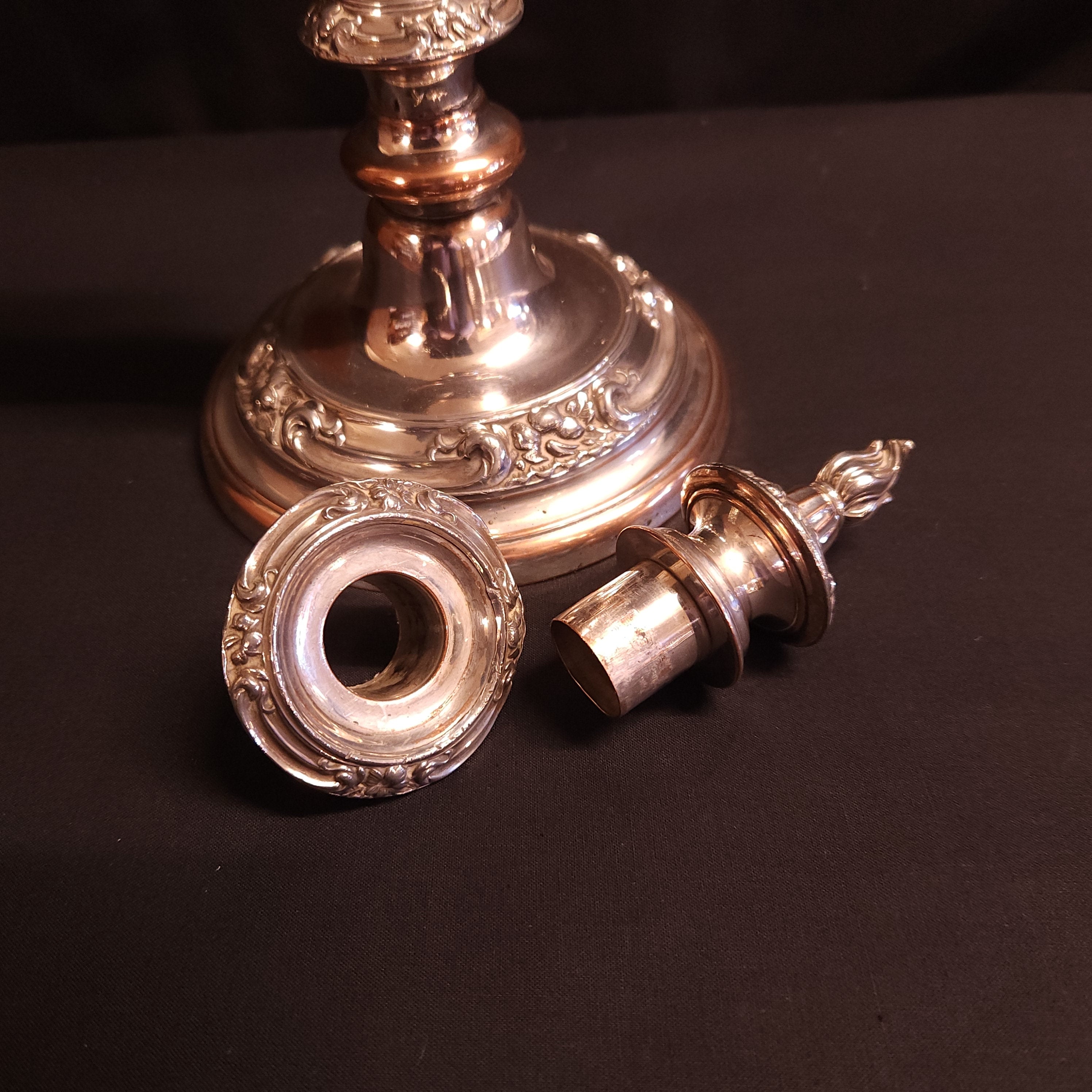 Victorian Silver Plate Candlestick With Snuffer