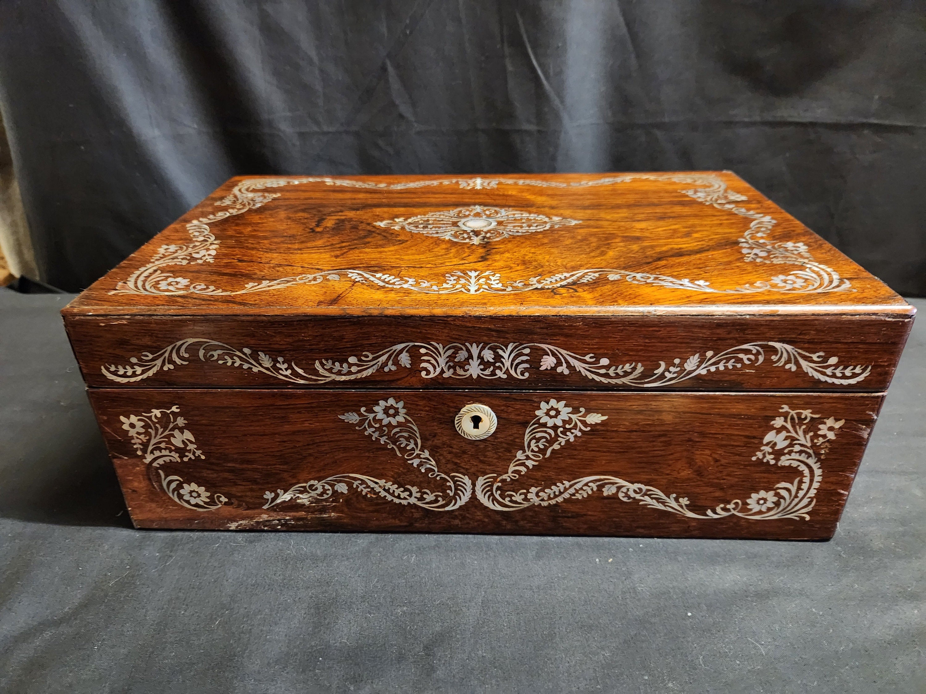 RESERVED **** Victorian Rosewood, Mother of Pearl Inlaid, Writing Slope