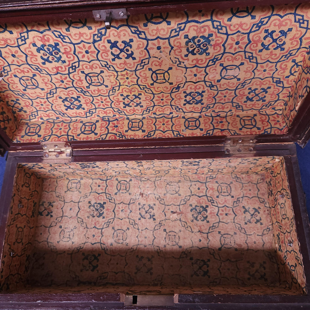 19th Century Style Leather and Brass Studded Chest
