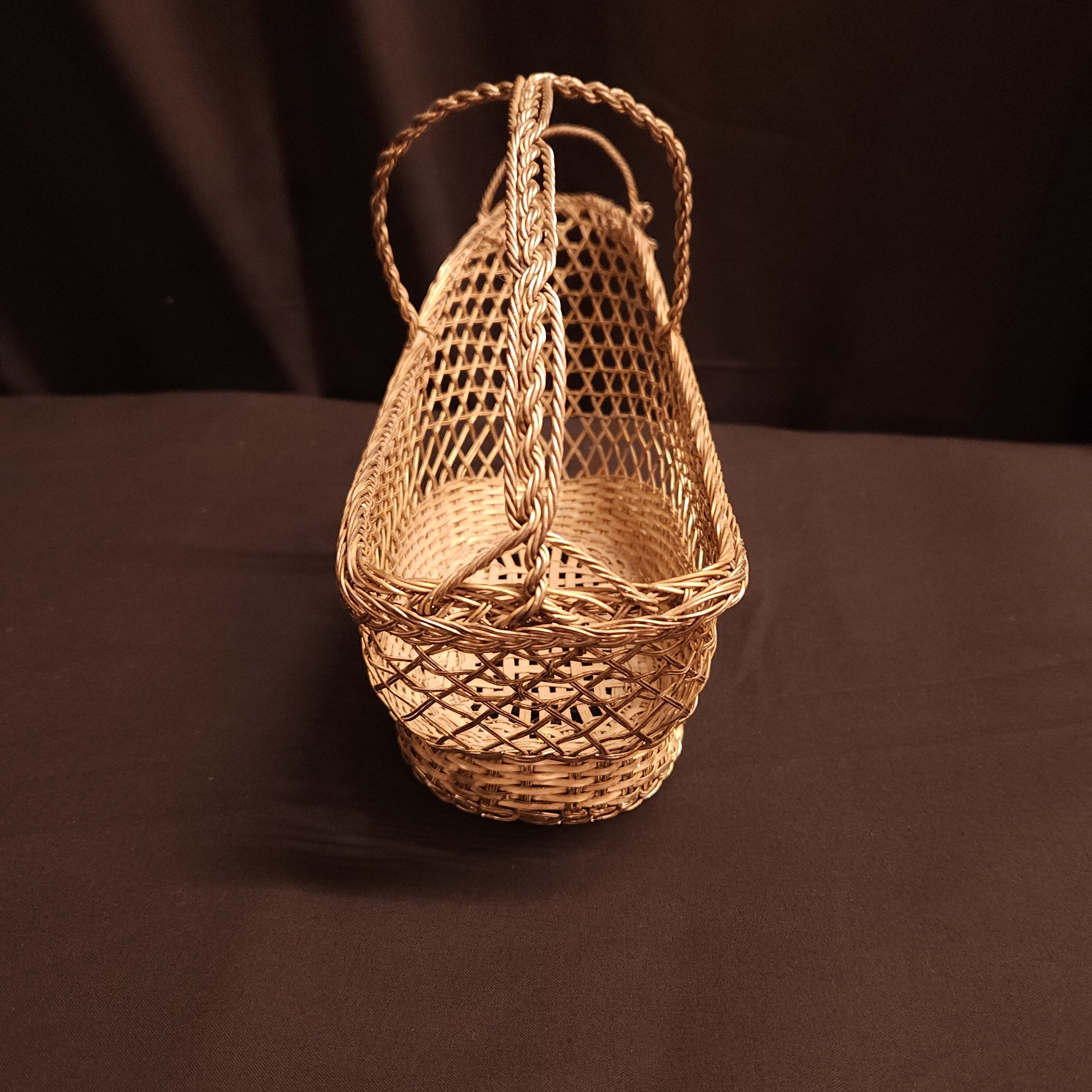 Vintage French Silverplated Wire Wine Bottle Holder