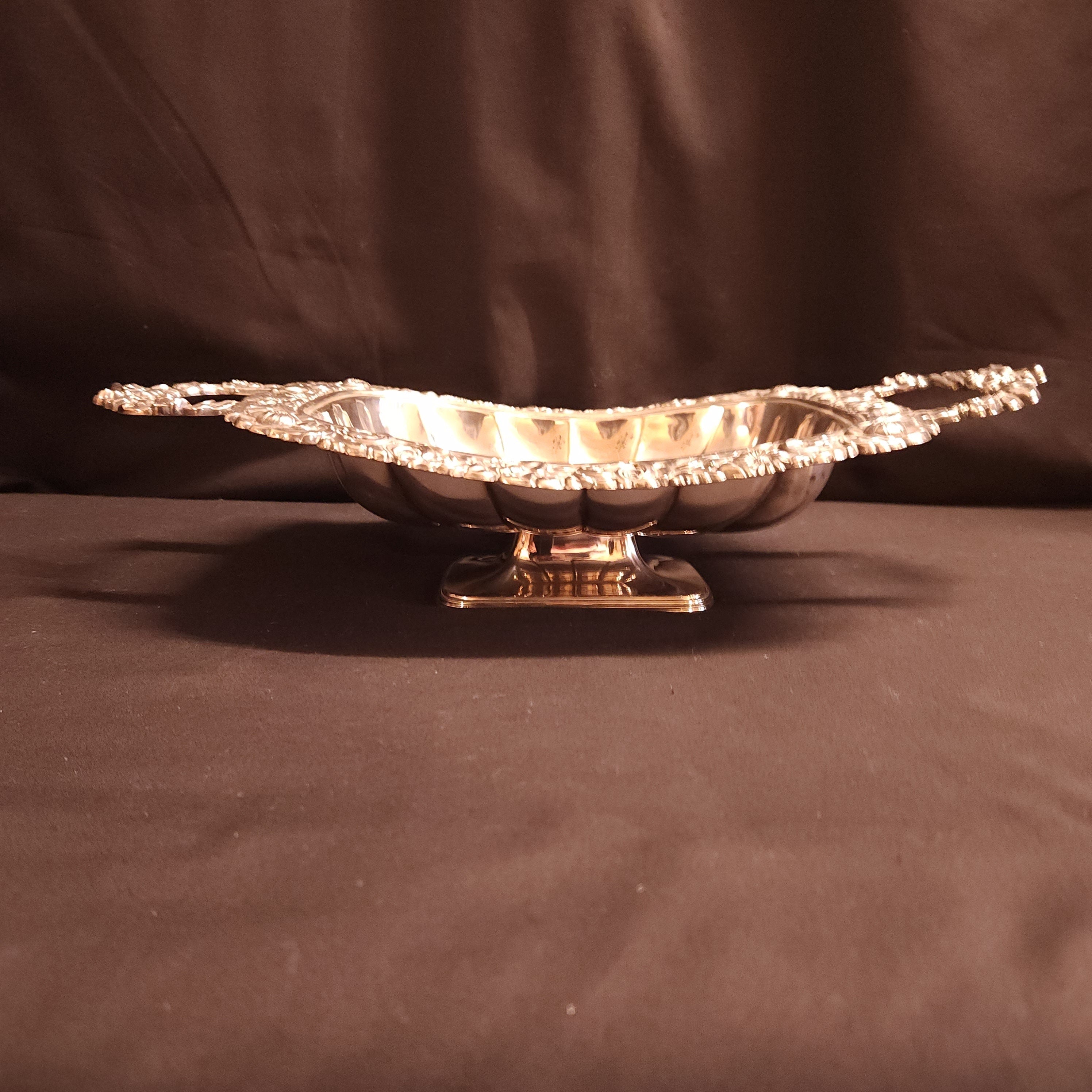 Handled Fruit Bowl,  Walker & Hall Silverplate, Circa 1906
