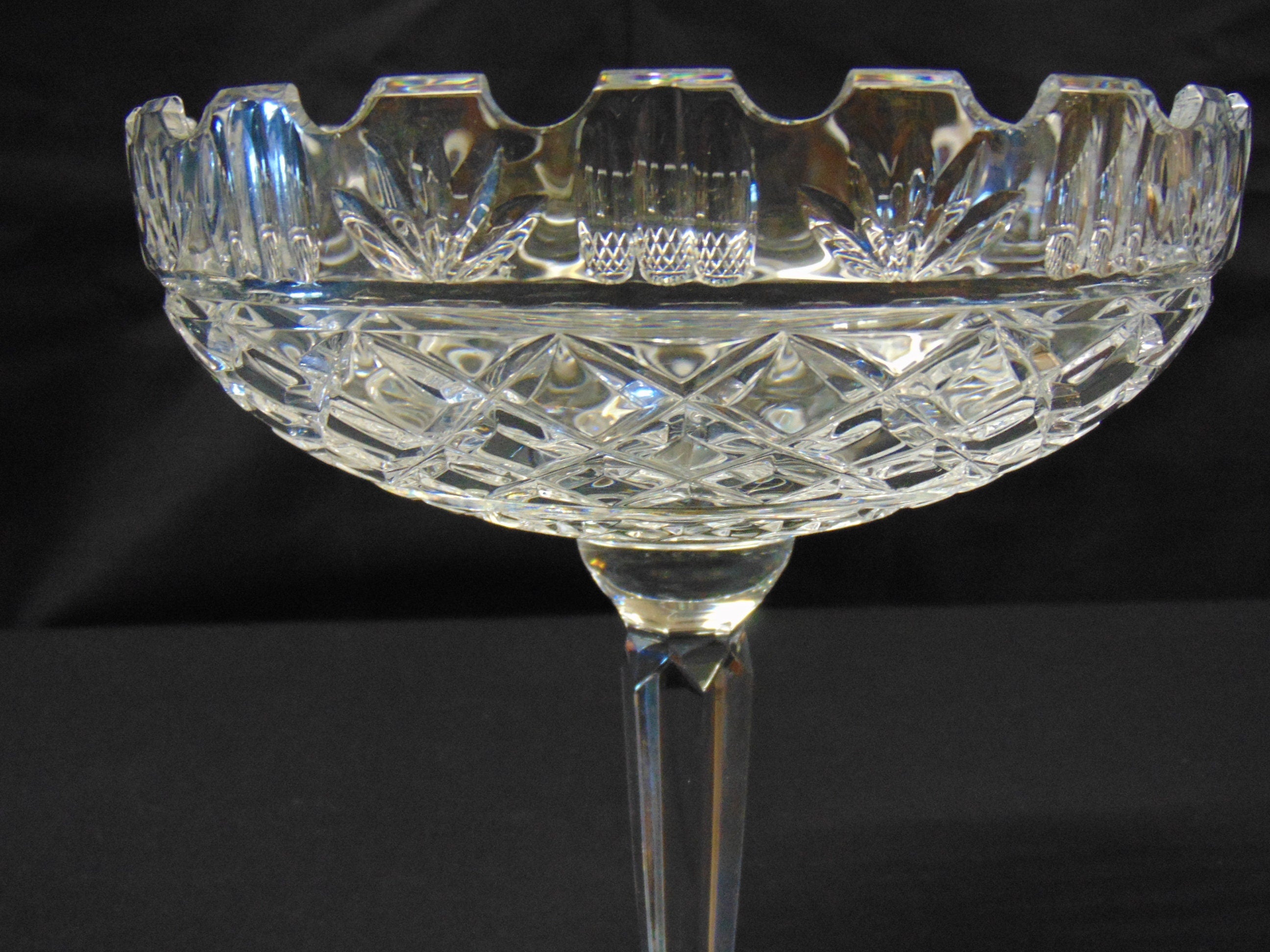 Victorian Hand Cut Crystal Pedestal Comport