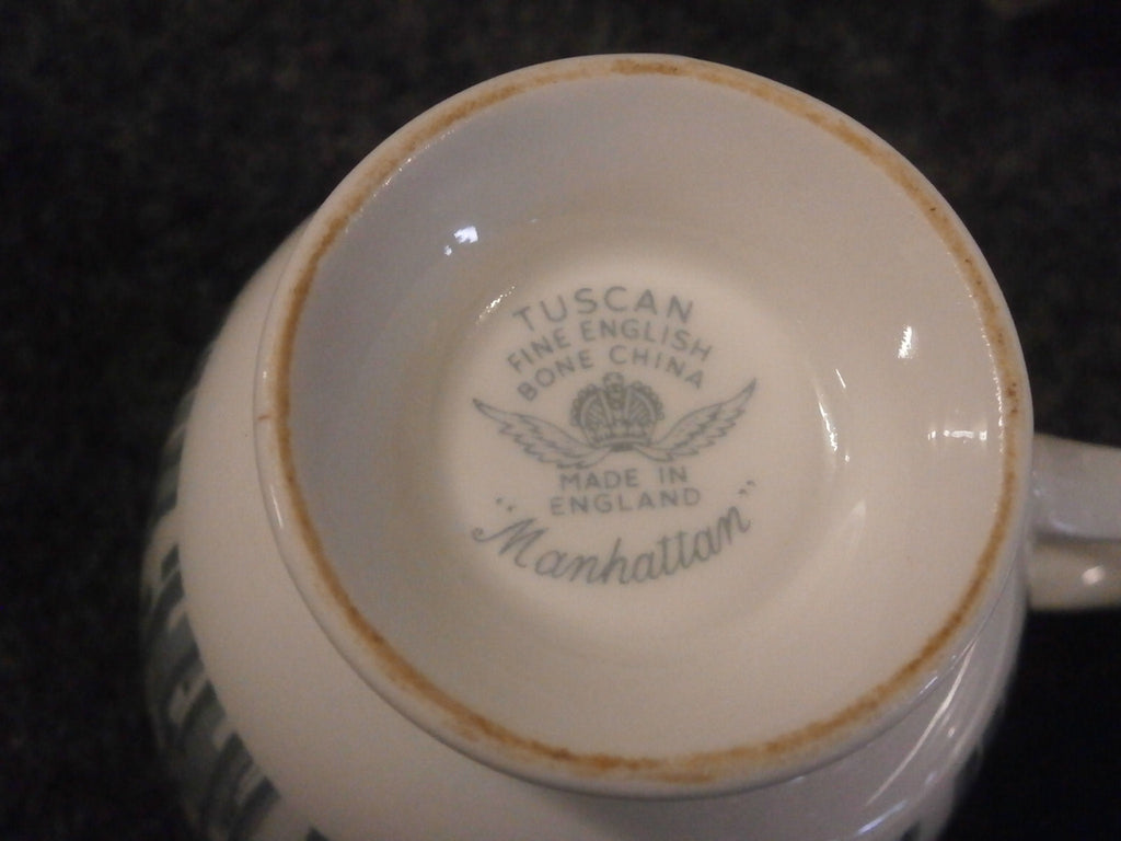 Tuscan "Manhattan" Pattern Trio - Cup, Saucer and Teaplate