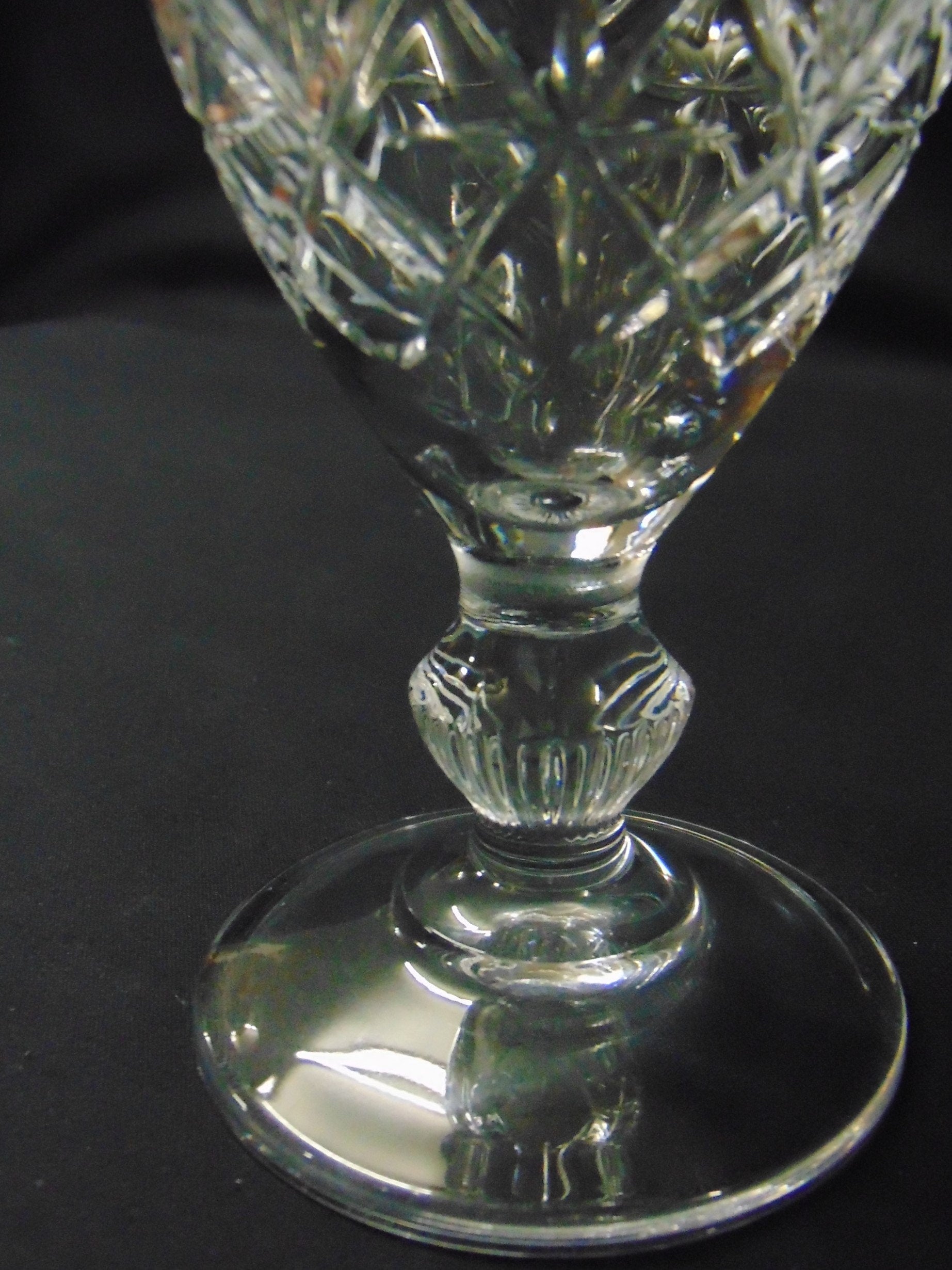 Vintage Cut glass Regency style vase.
