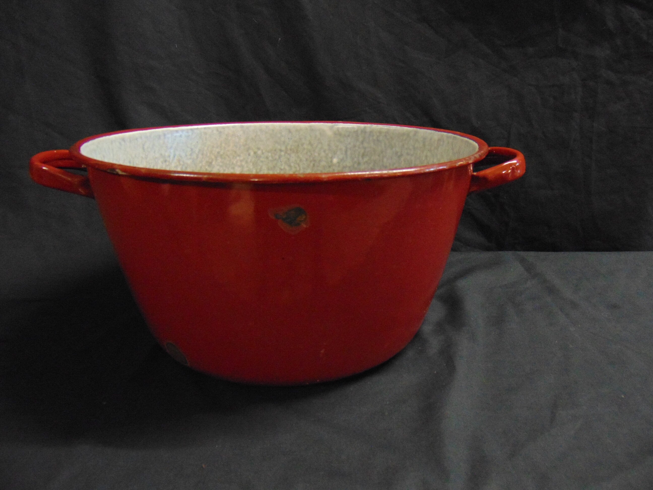 Vintage French Enamel Handled Bowl
