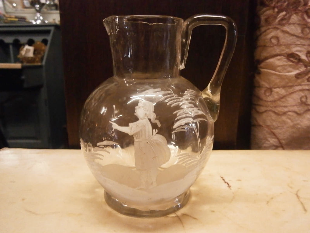 Mary Gregory Glass Jug