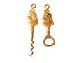 Mid-Century Retro, Brass Corkscrew and Matching Bottle top Opener