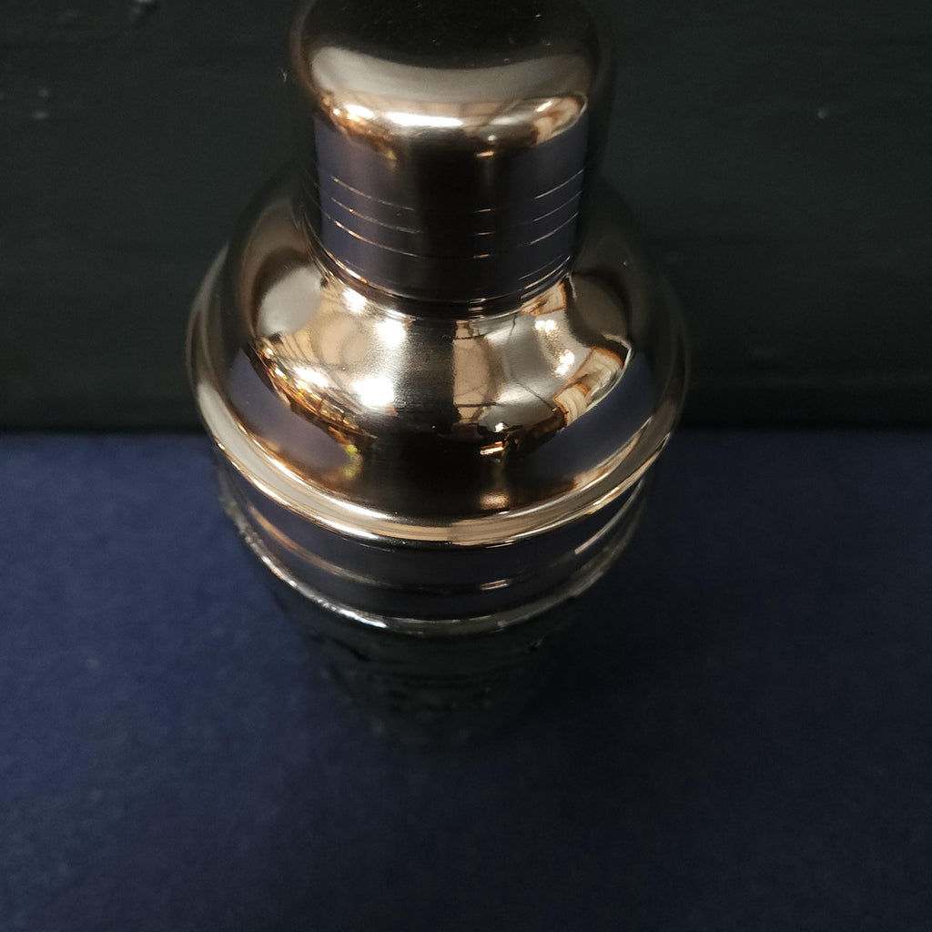 Vintage Silvered Glass & White Metal Cocktail Mixer