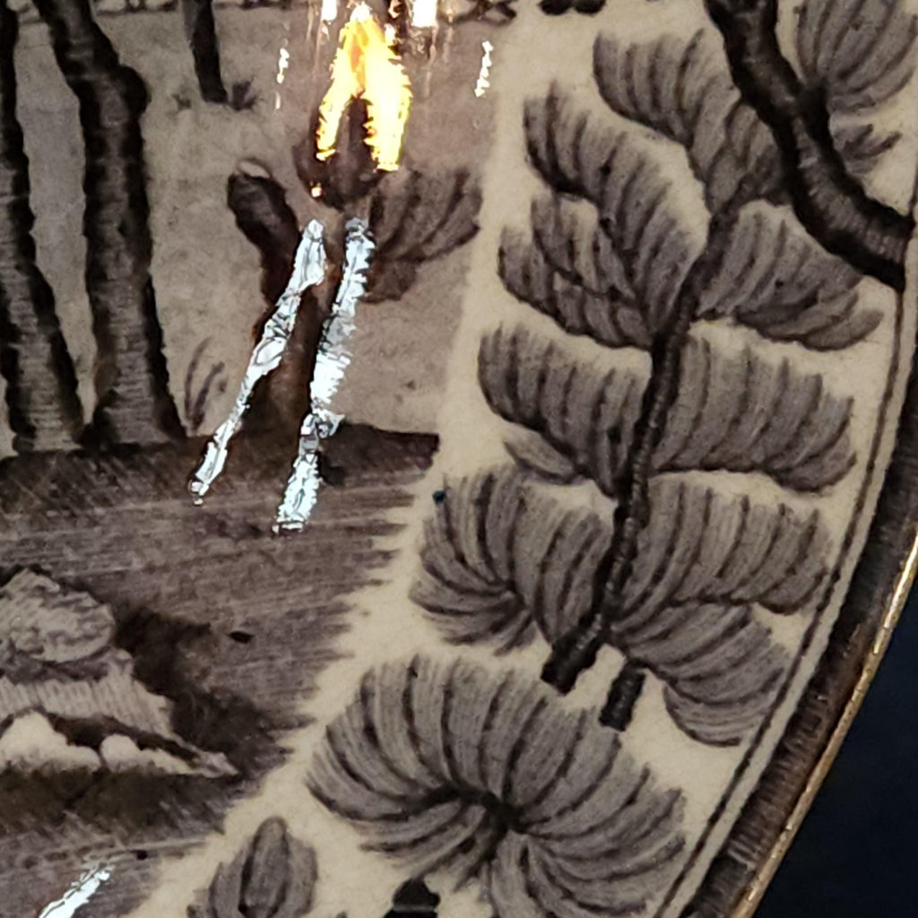 Georgian, W Davenport,  Small Black and White Transfer Plate Circa 1805
