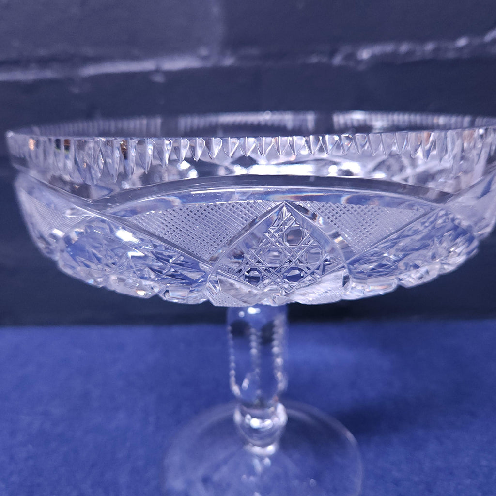 Early 20thC Bavarian Cut Crystal Comport/Tazza