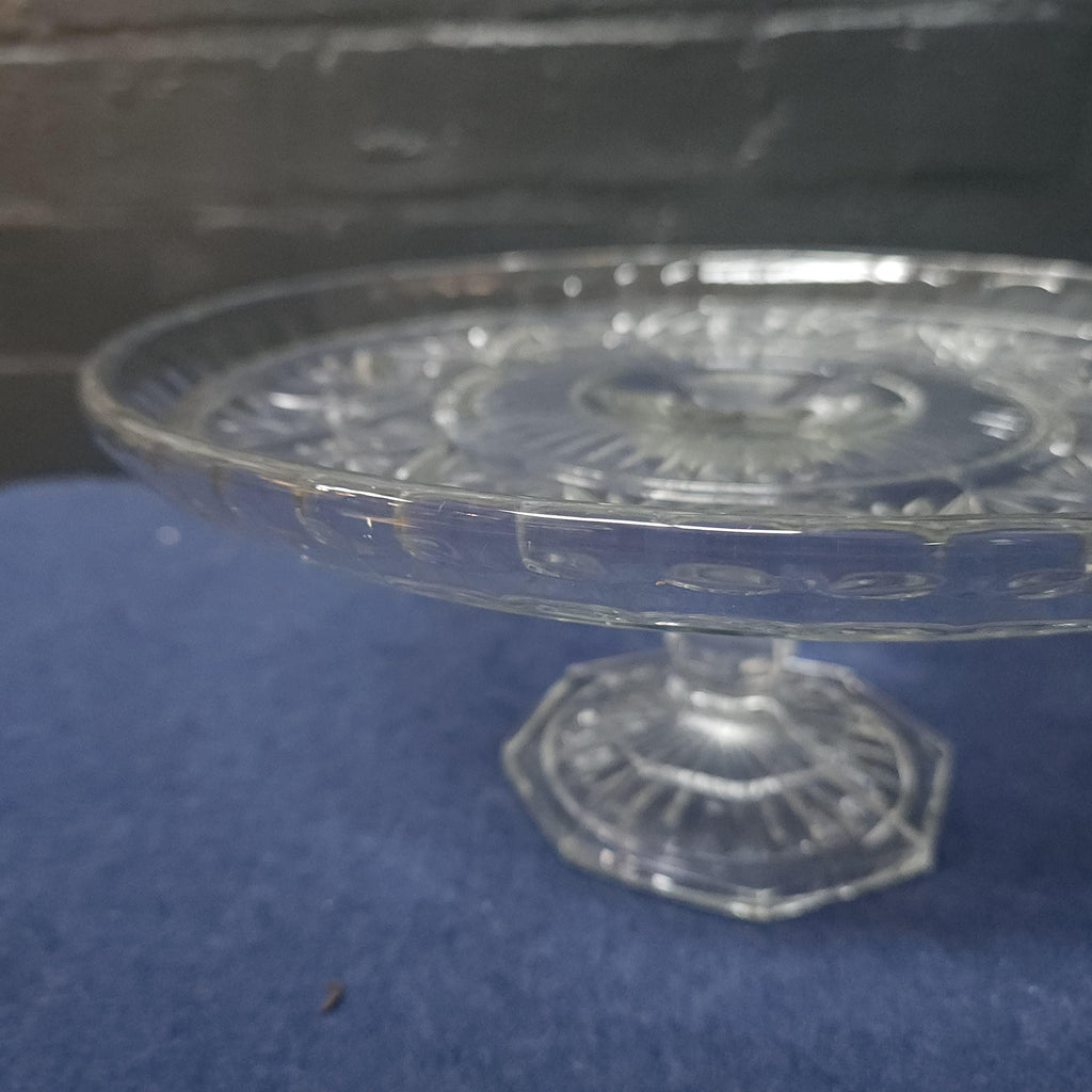 Early 20thC Pressed Glass Large Cake Stand