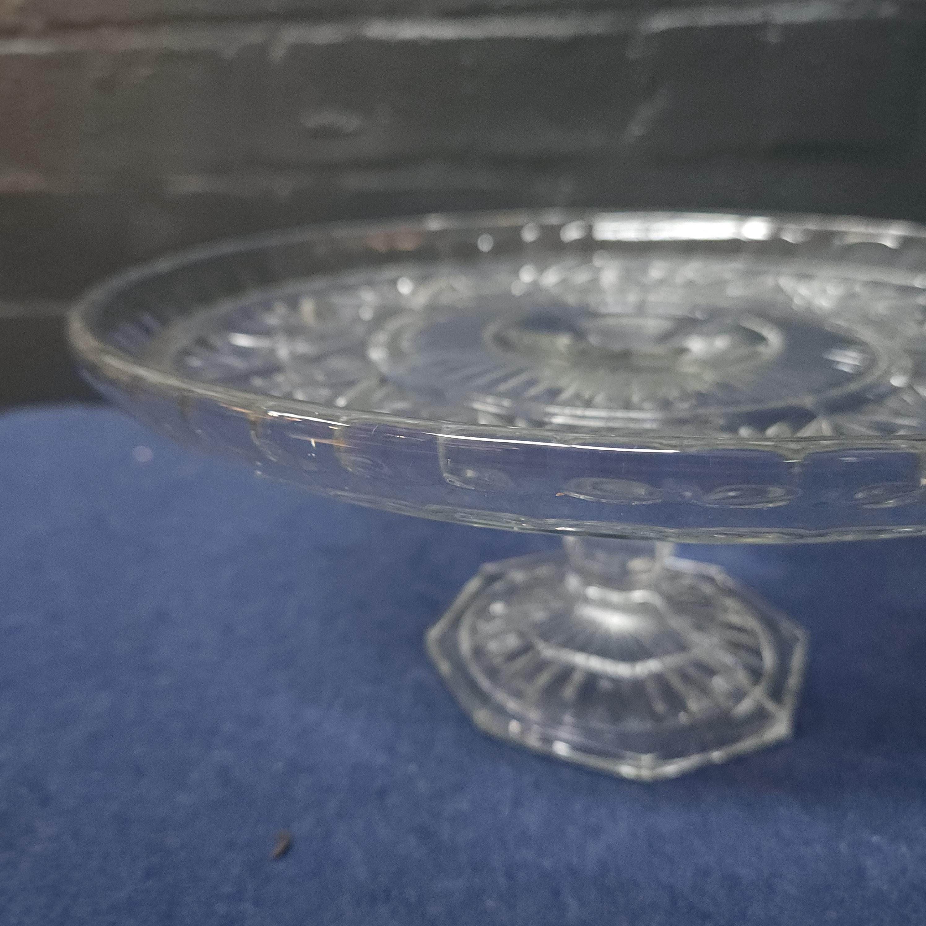 Early 20thC Pressed Glass Large Cake Stand