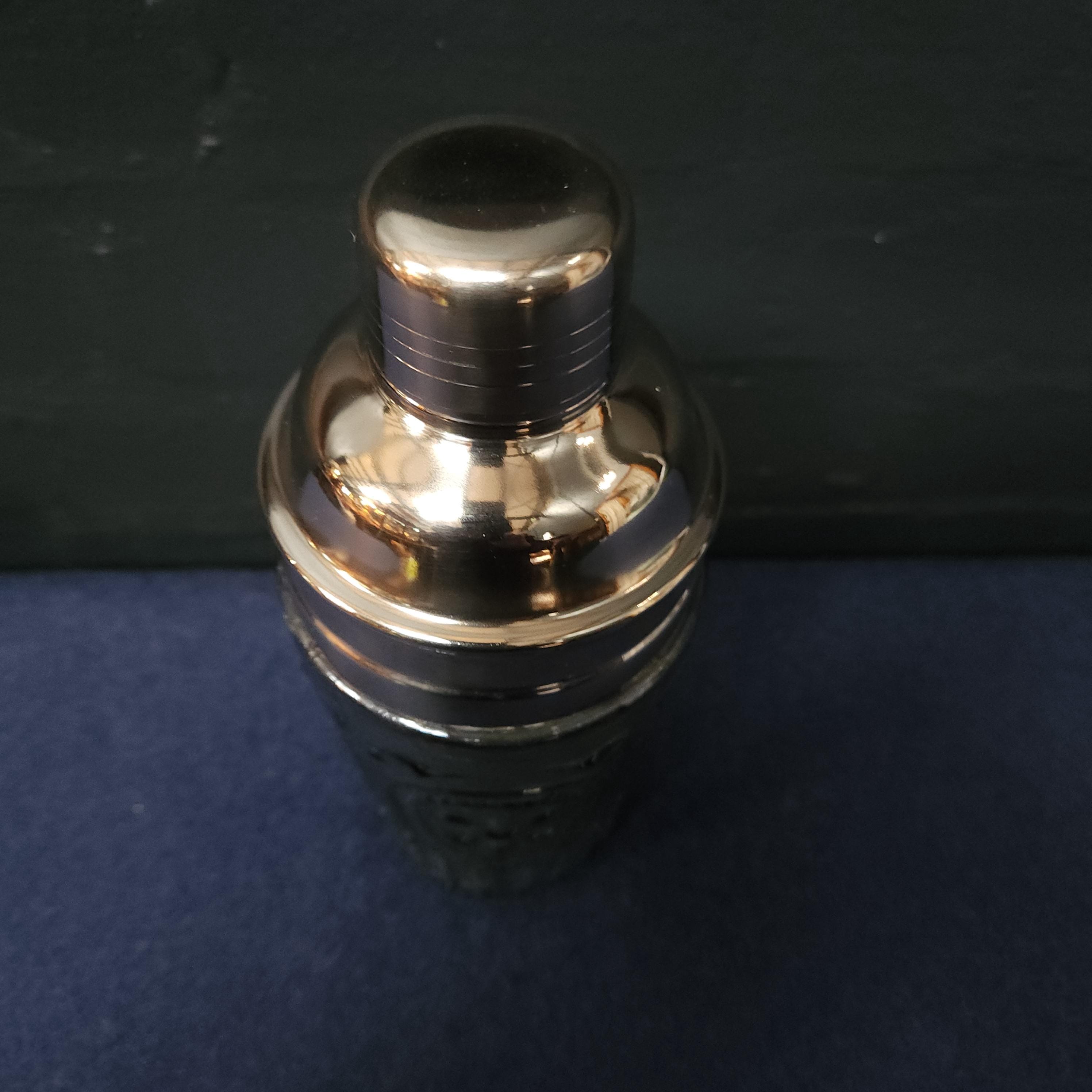 Vintage Silvered Glass & White Metal Cocktail Mixer