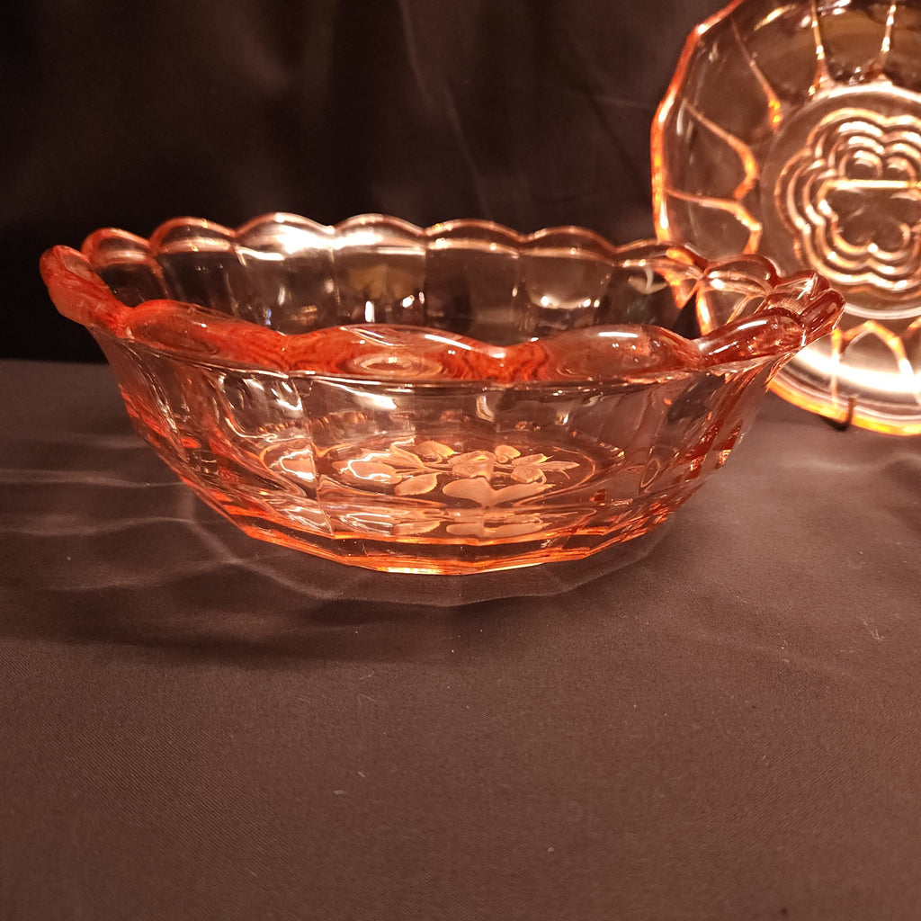 Pink Glass Dessert Dishes - Vintage - Circa 1950's
