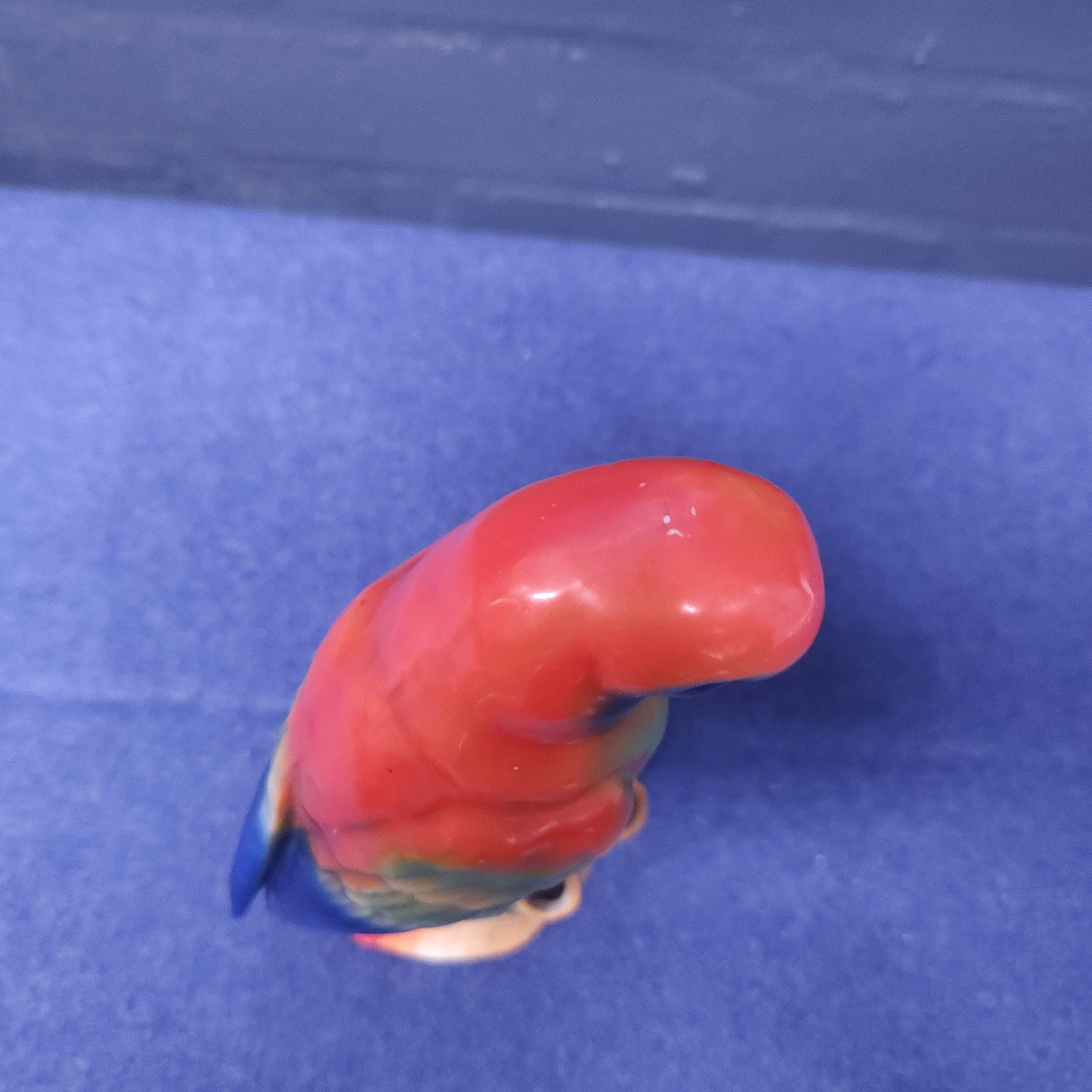 Early 20thC Painted Parian Ware Parrot Spill Vase