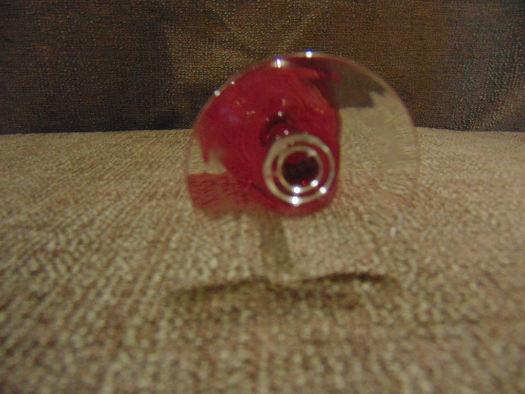 Cranberry Glass Decanter with 6 Glasses
