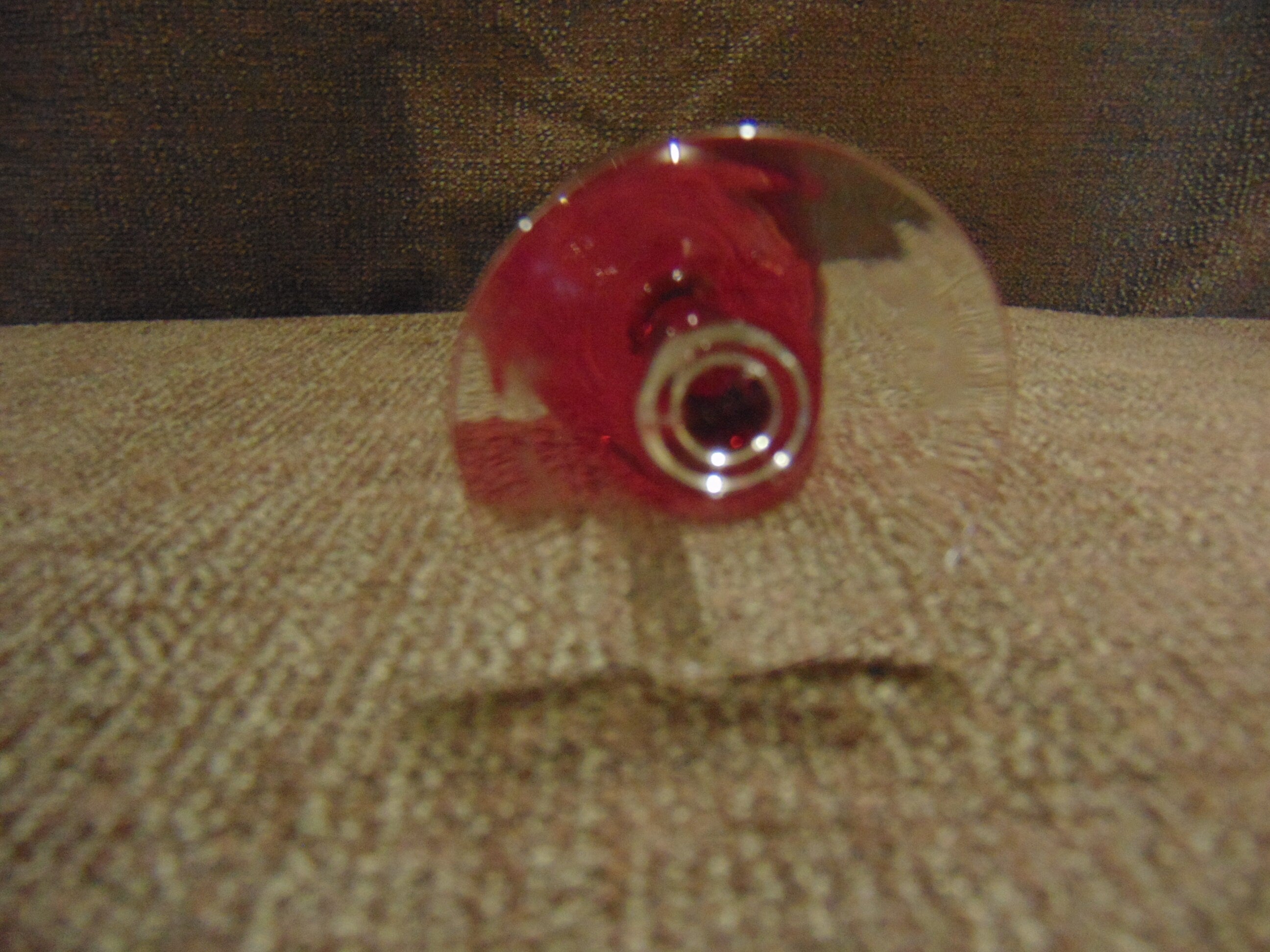 Cranberry Glass Decanter with 6 Glasses