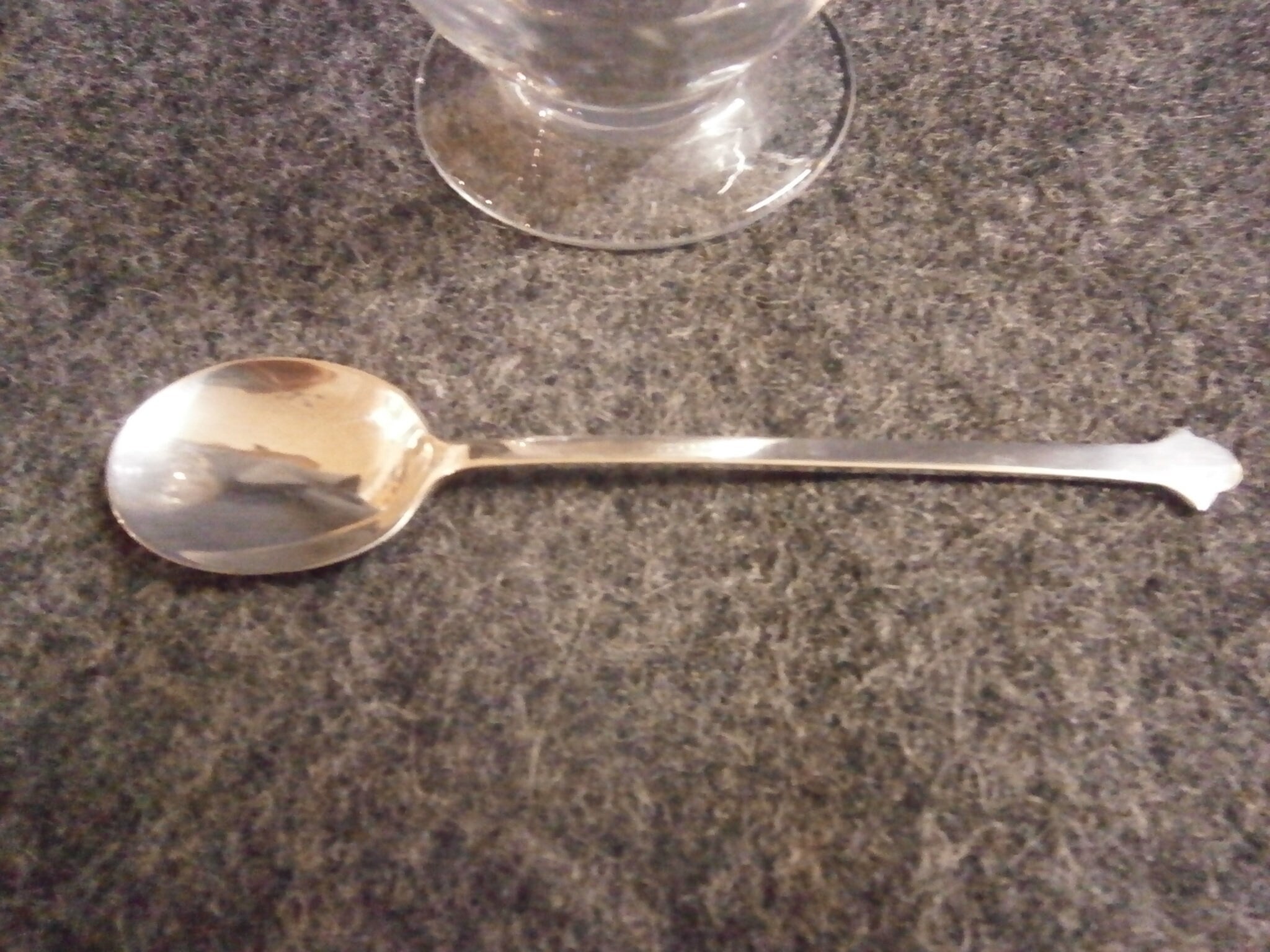 Hallmarked Silver Topped Preserve Pot & Spoon