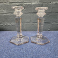 Pair Edwardian Glass Candlesticks