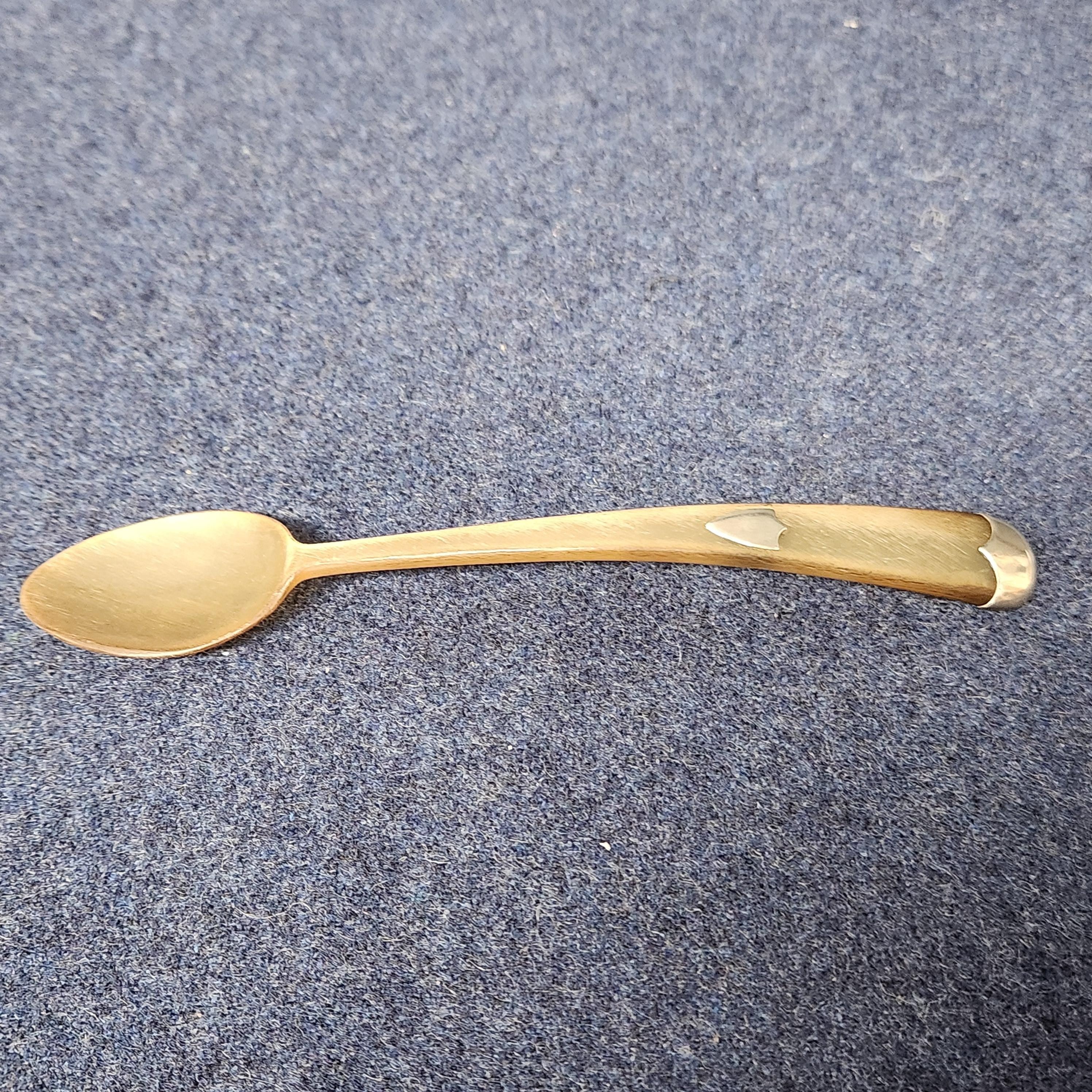 Horn Spoon With Silver Mounts Circa 1910