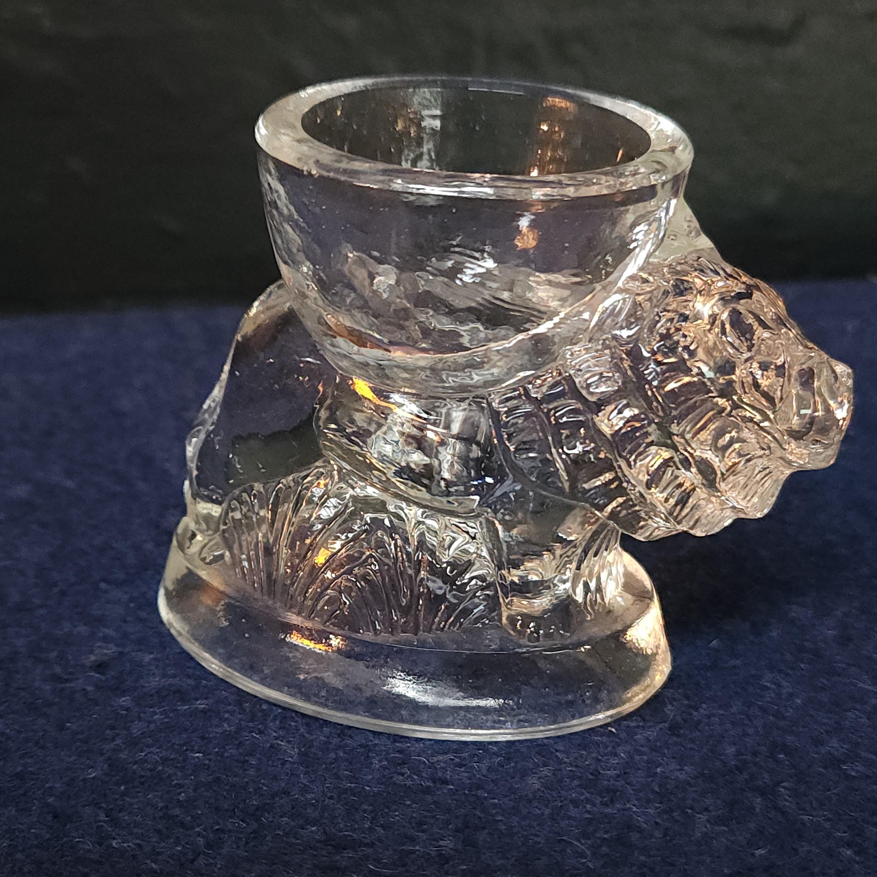Pressed Glass Lion Egg Cup