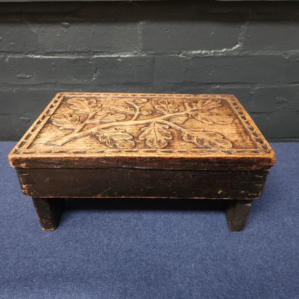 Rustic Carved Foot Stool