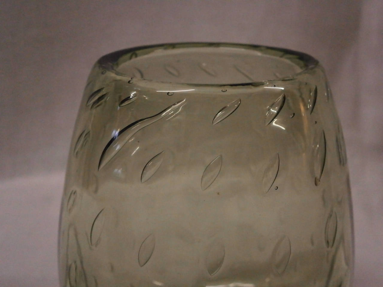 Whitefriars Controlled Bubble Vase in Ocean Green - Vintage - Retro