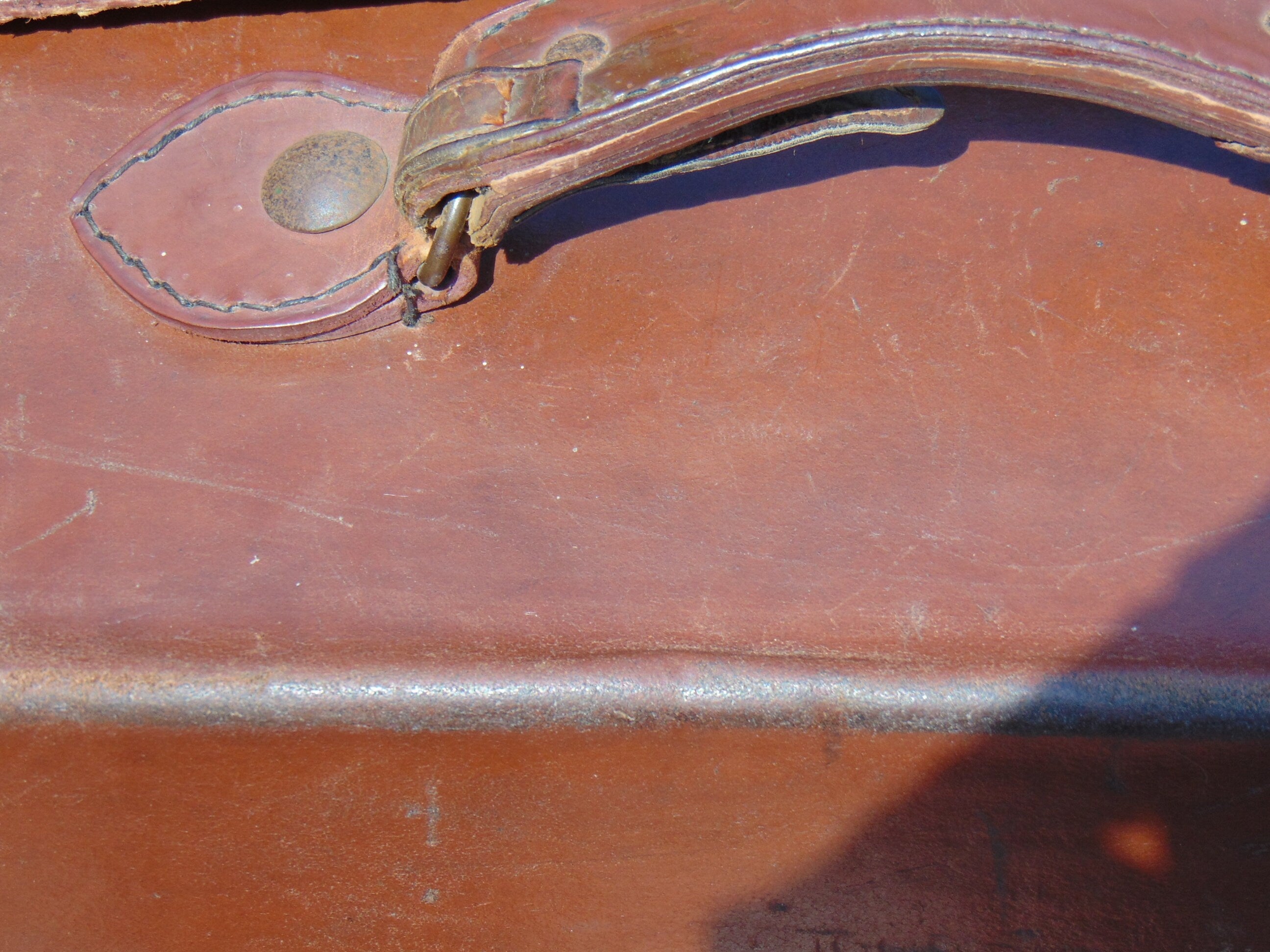 Vintage Tan Leather Suitcase