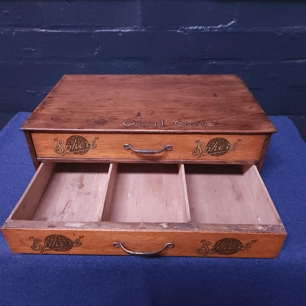 Early 20thC Retail Counter Top Haberdashery Drawers for Sphere Oval-Oct Suspenders