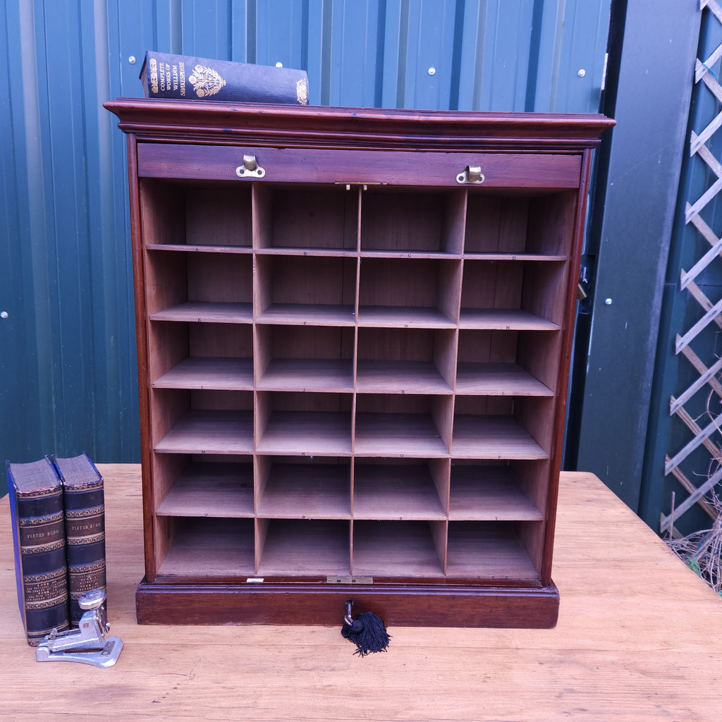Vintage Tambour Cabinet with Pigeon Holes