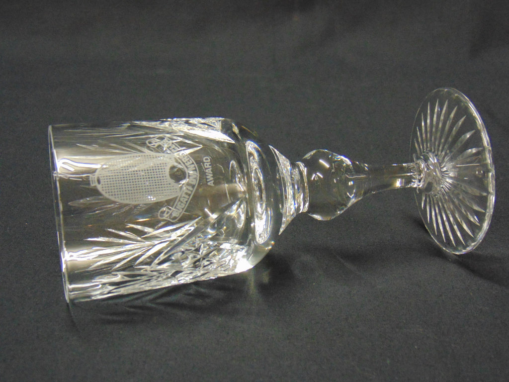 Heavy Cut Glass Wine Glass for the Bugatti Owners Club Award