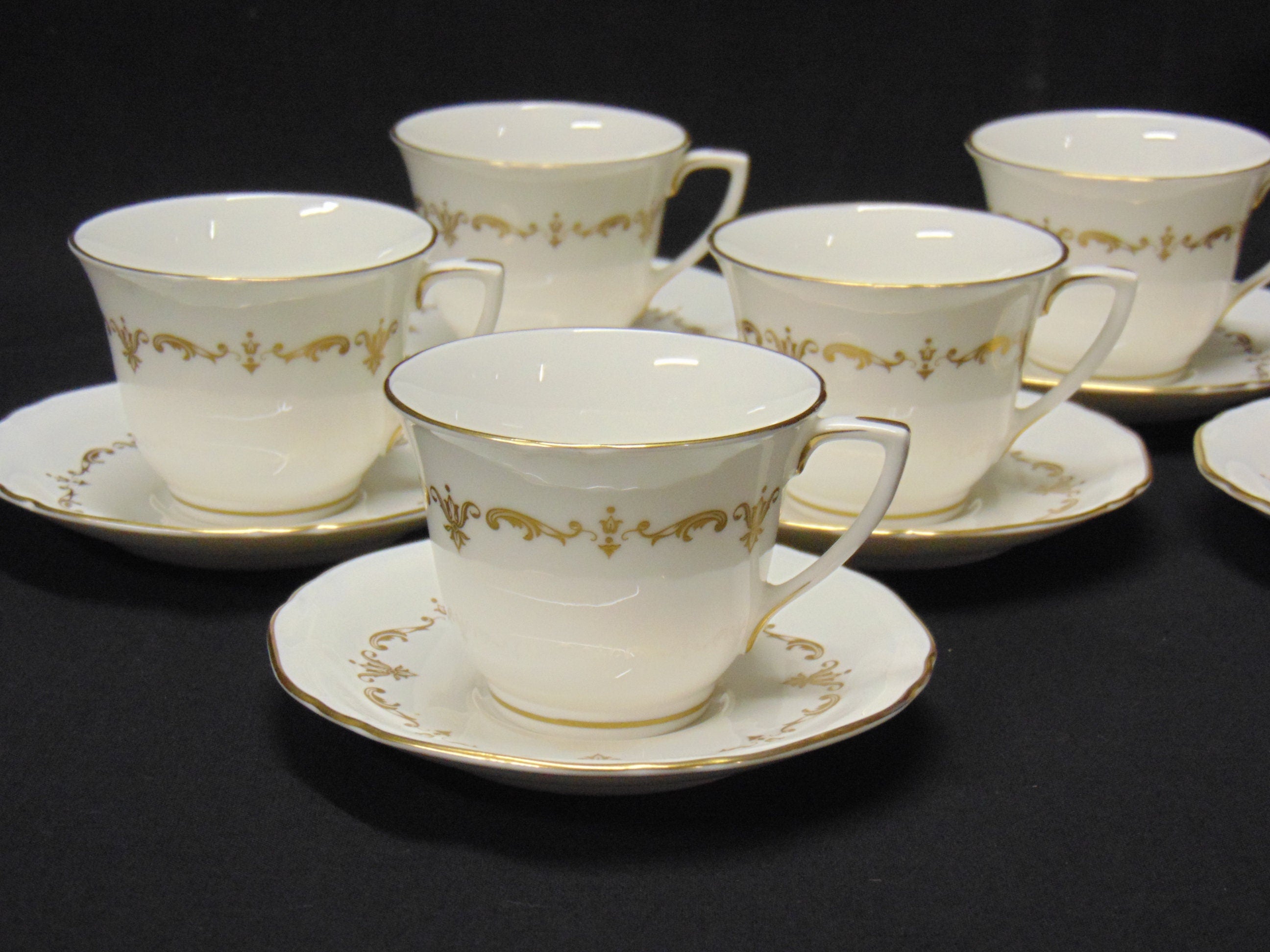Royal Worcester Gold Chantilly Coffee Cup and Saucer