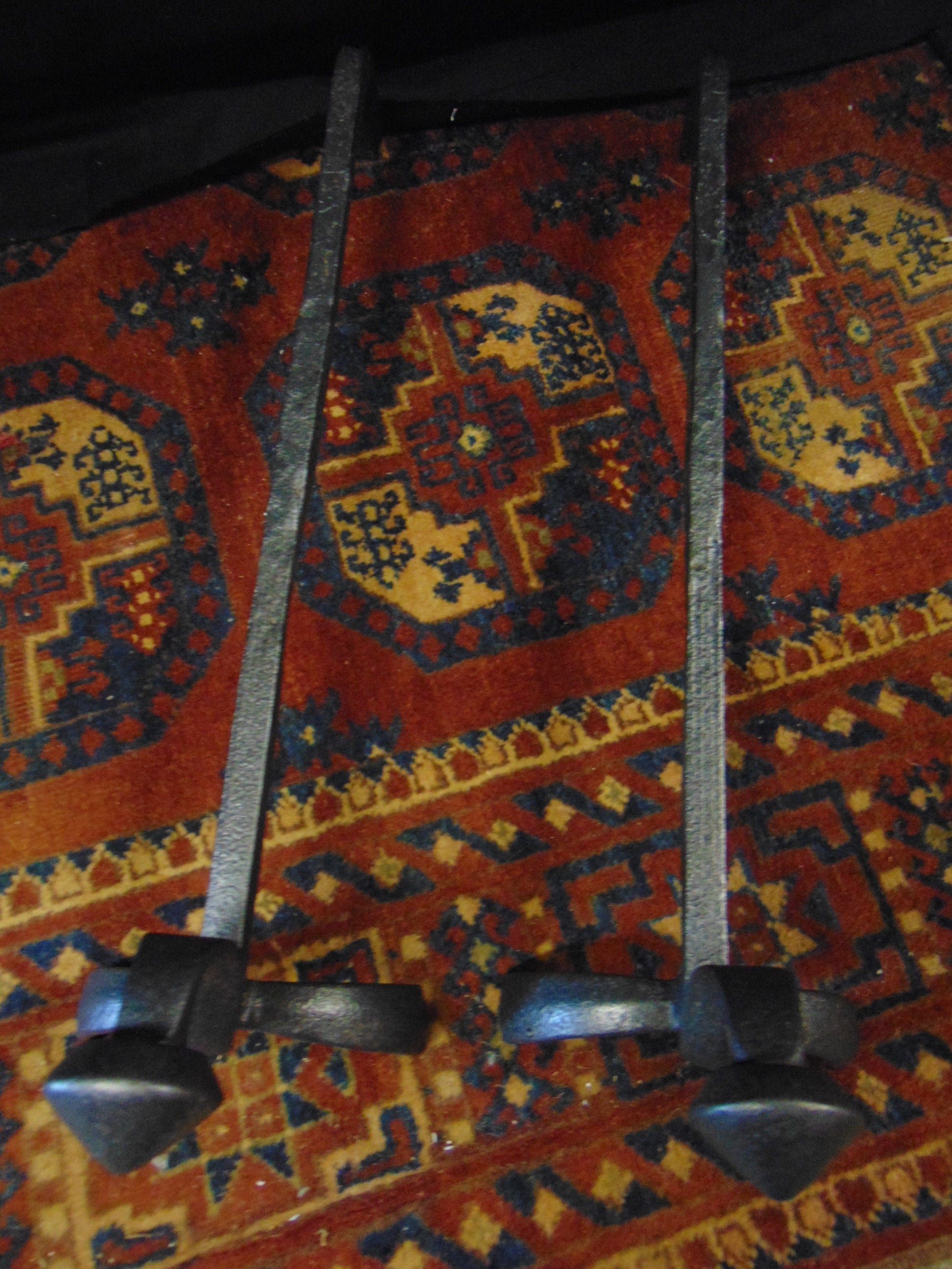 Pair Wrought Iron Andirons / Fire Dogs