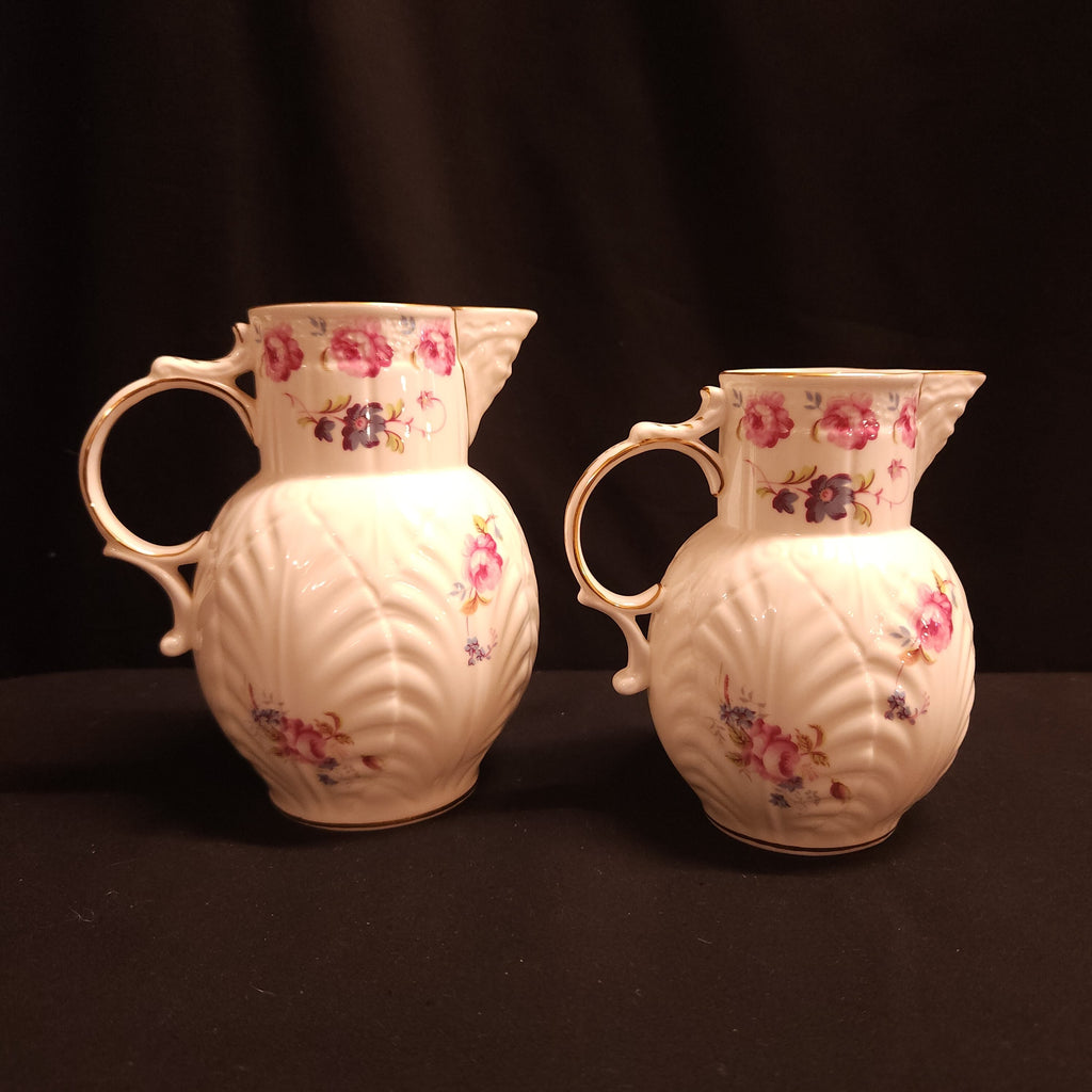 Pair Coalport 'Caughley Mask Head Jugs'