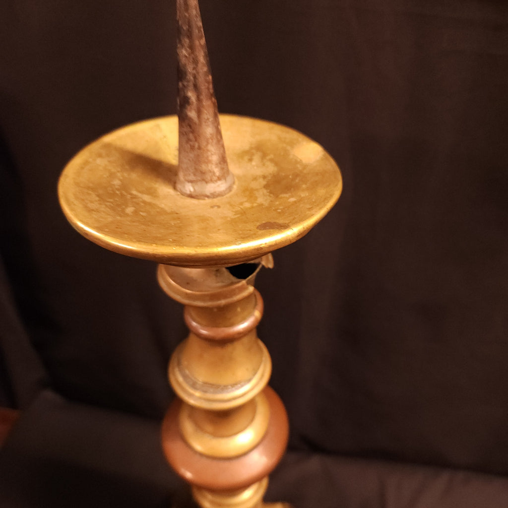 Circa 1920's Moroccan Style Pricket Candlesticks / Torchere