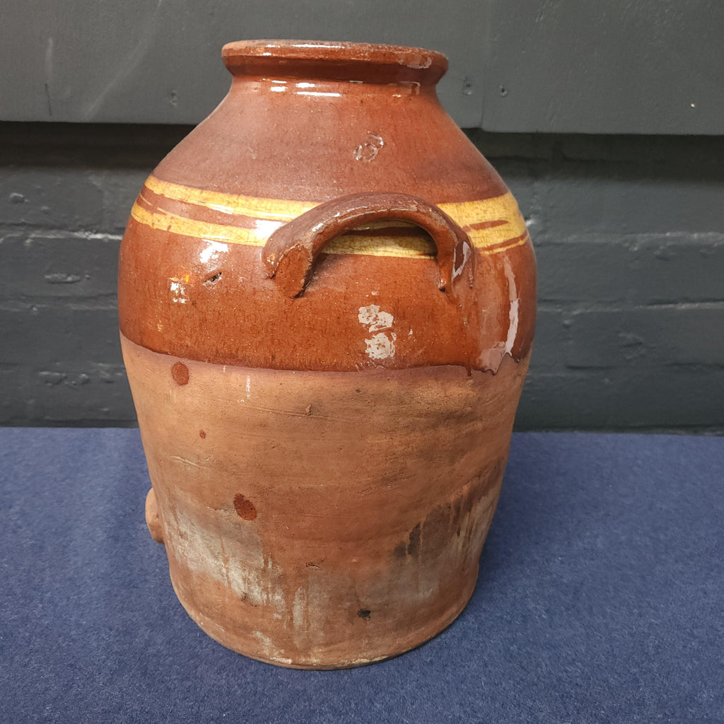 19thC Salopian Terracotta Dairy or Cider Flagon