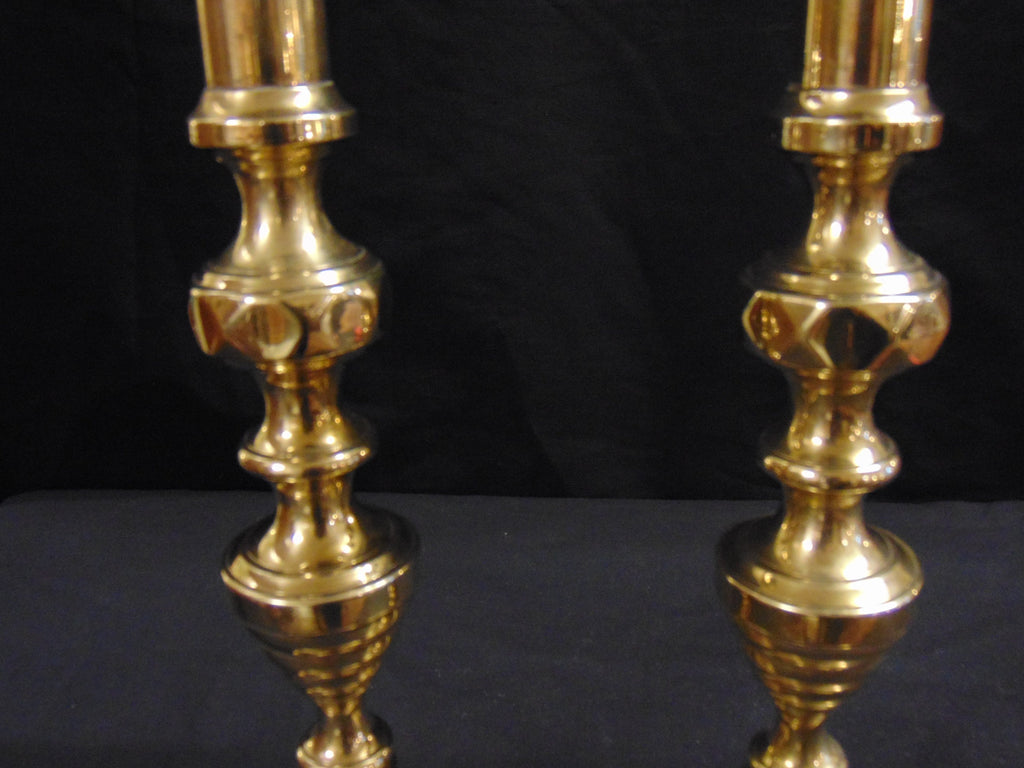 Pair Brass Georgian Candlesticks
