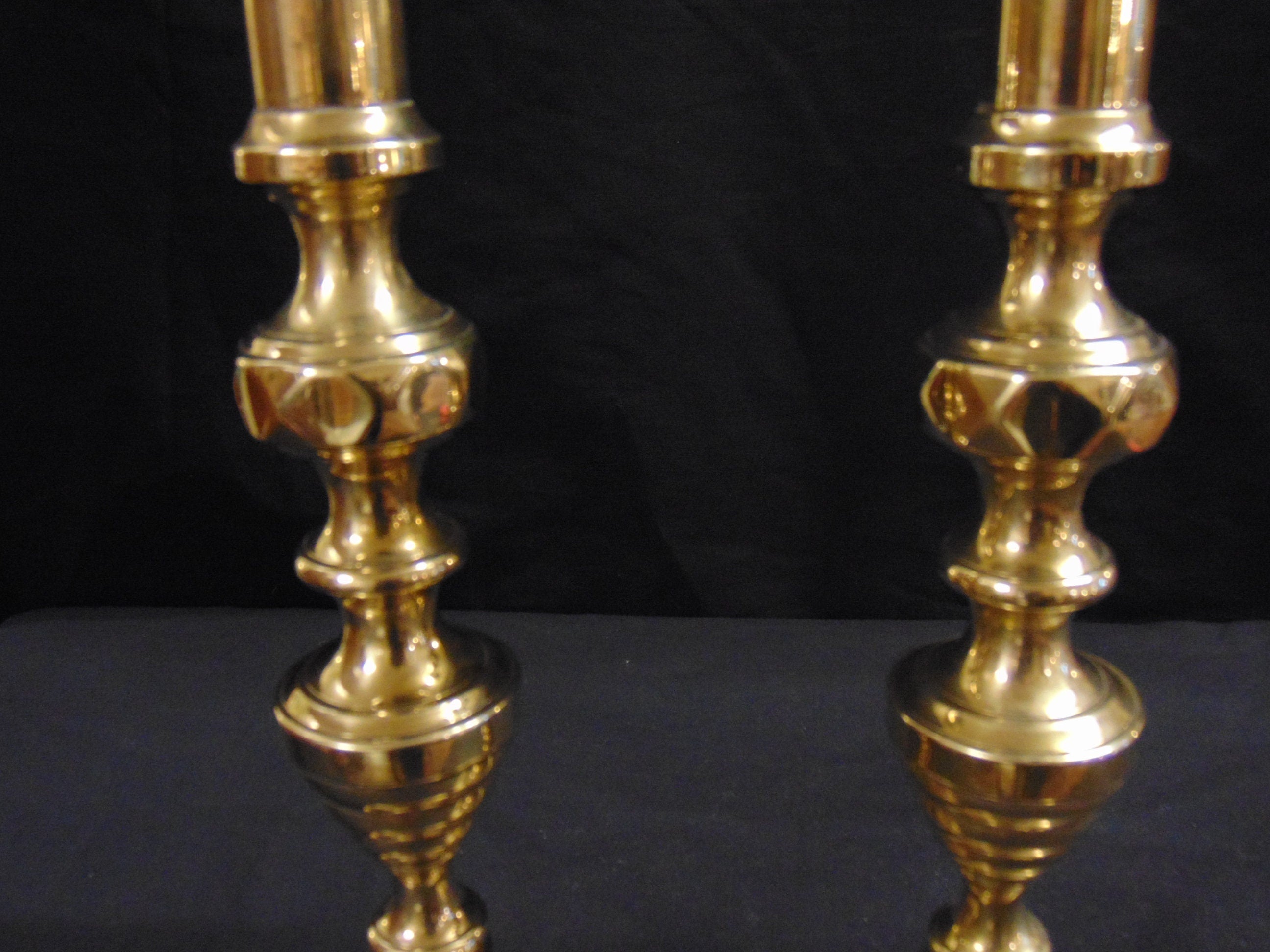 Pair Brass Georgian Candlesticks