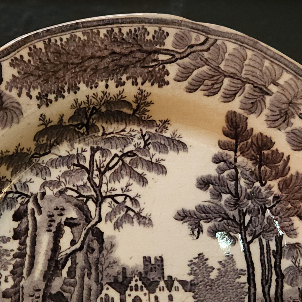 Georgian, W Davenport,  Small Black and White Transfer Plate Circa 1805