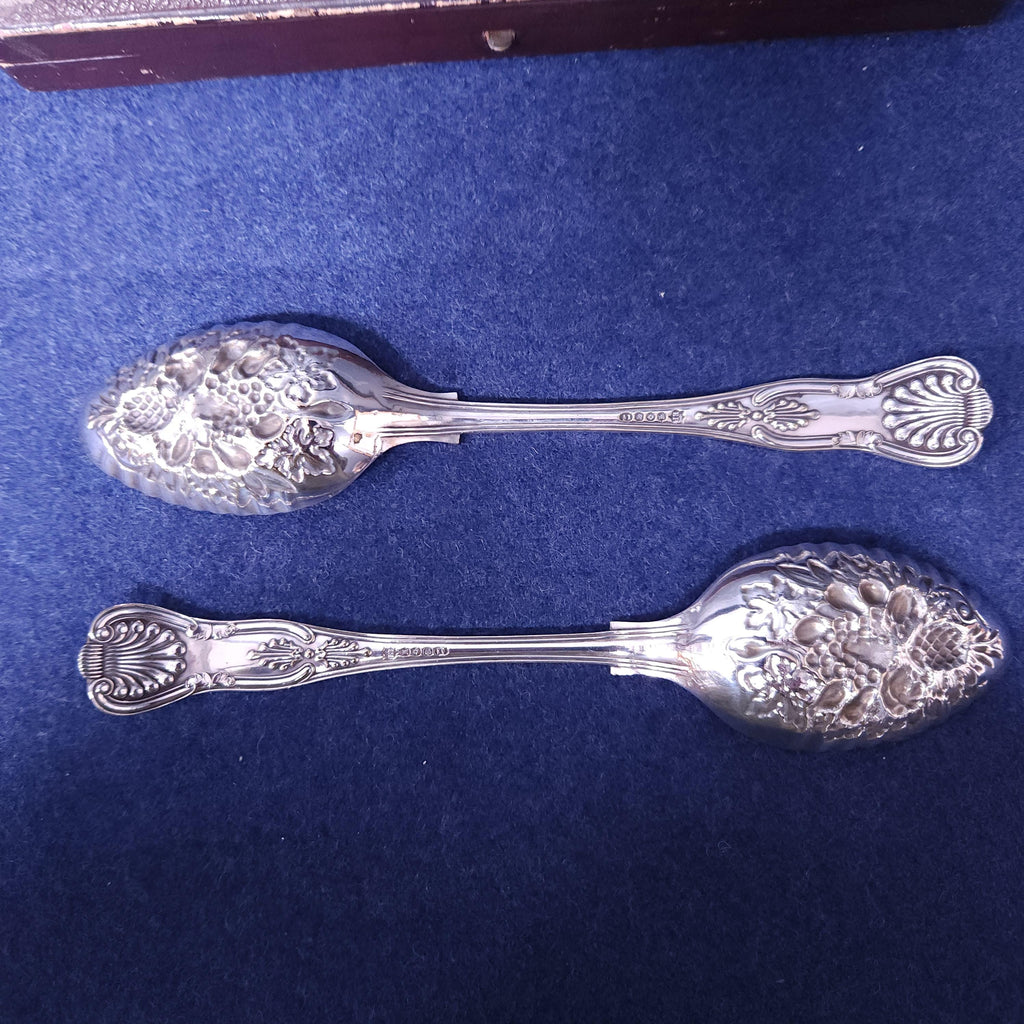 Early 20thC Cased Silverplated Berry Spoons