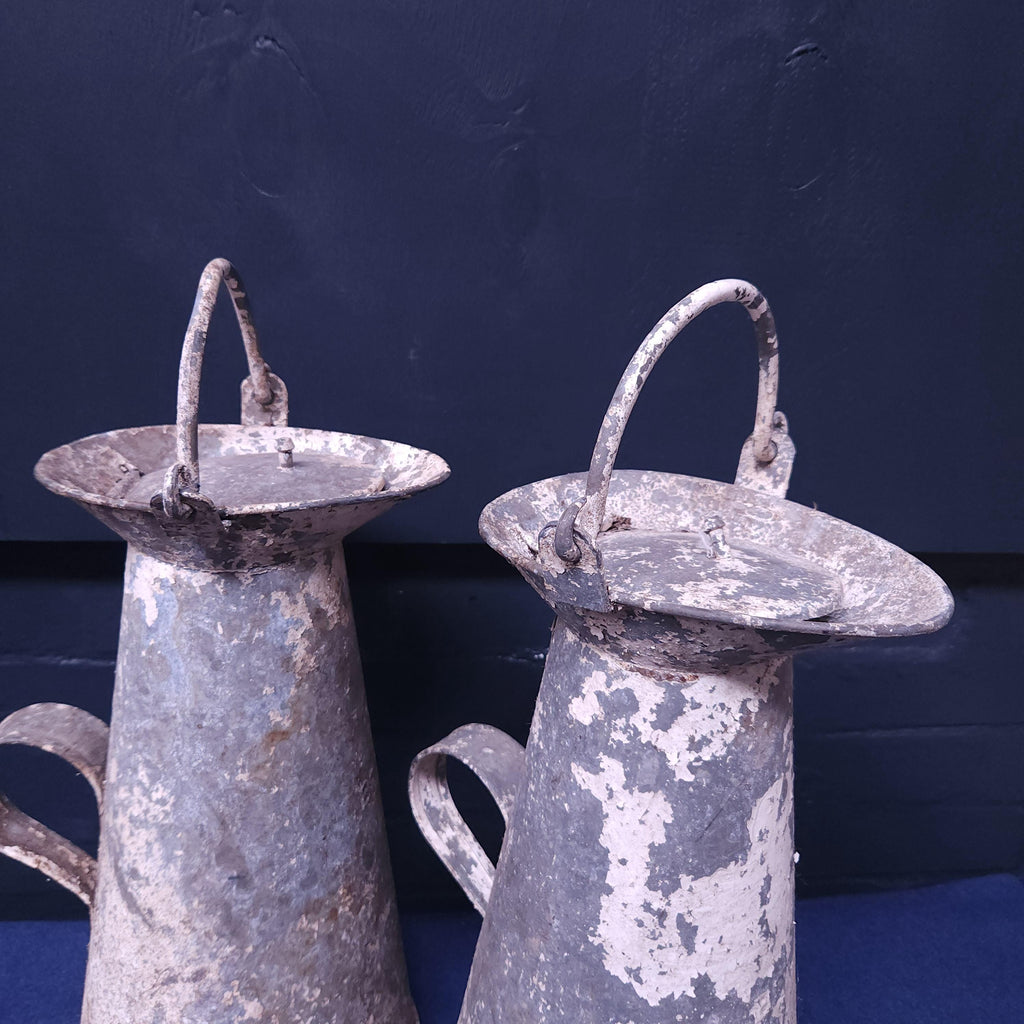 Pair Cornish Zinc & Aluminium Milk Churns Circa Mid to Late 19thC
