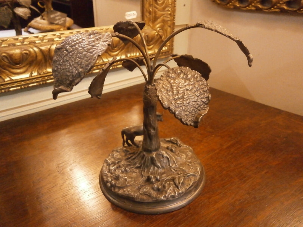 Colonial Pewter Cow & Tree Table Centre