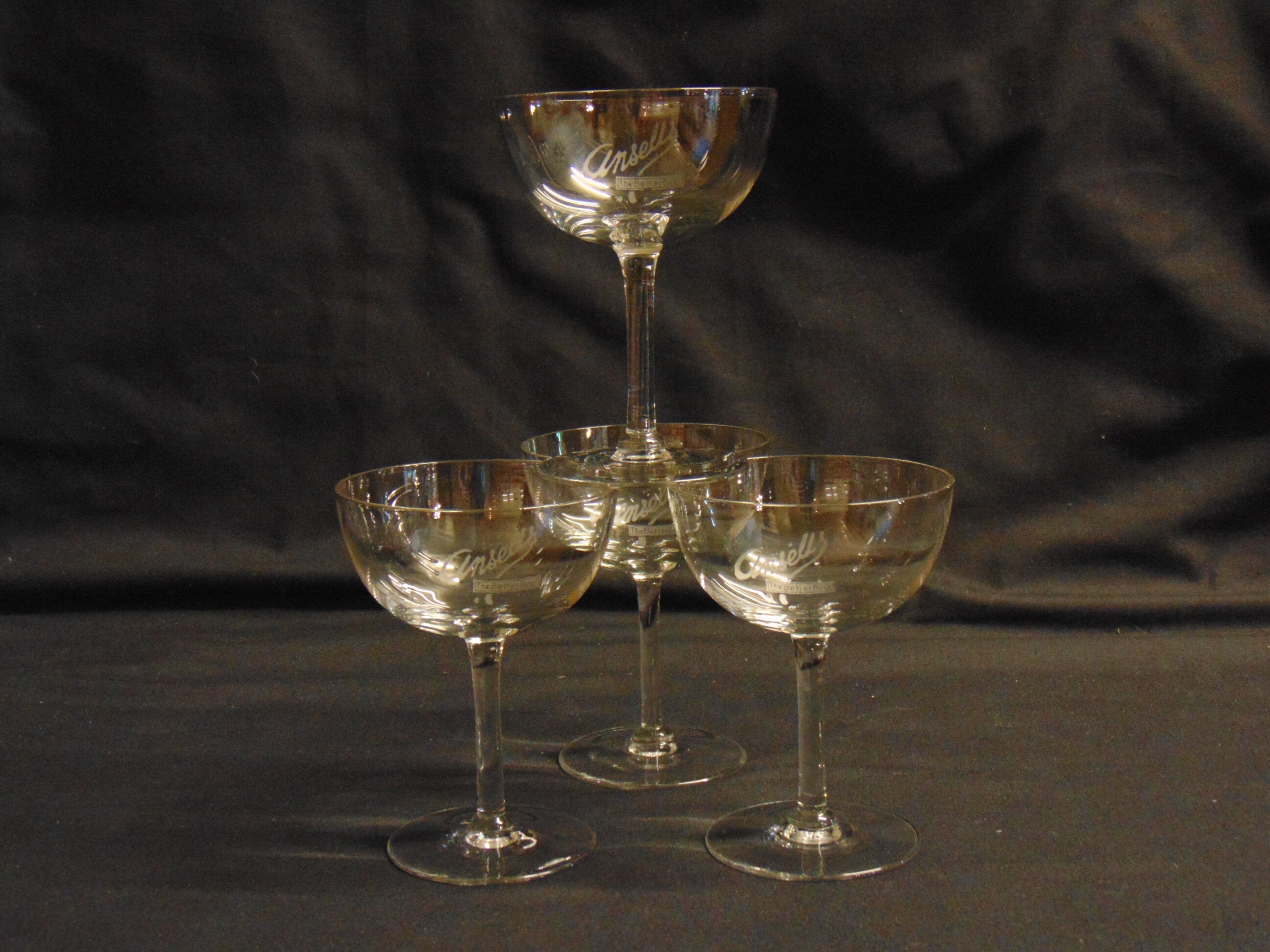 Set of 4 Vintage Ansells Brewery Champagne Coupe