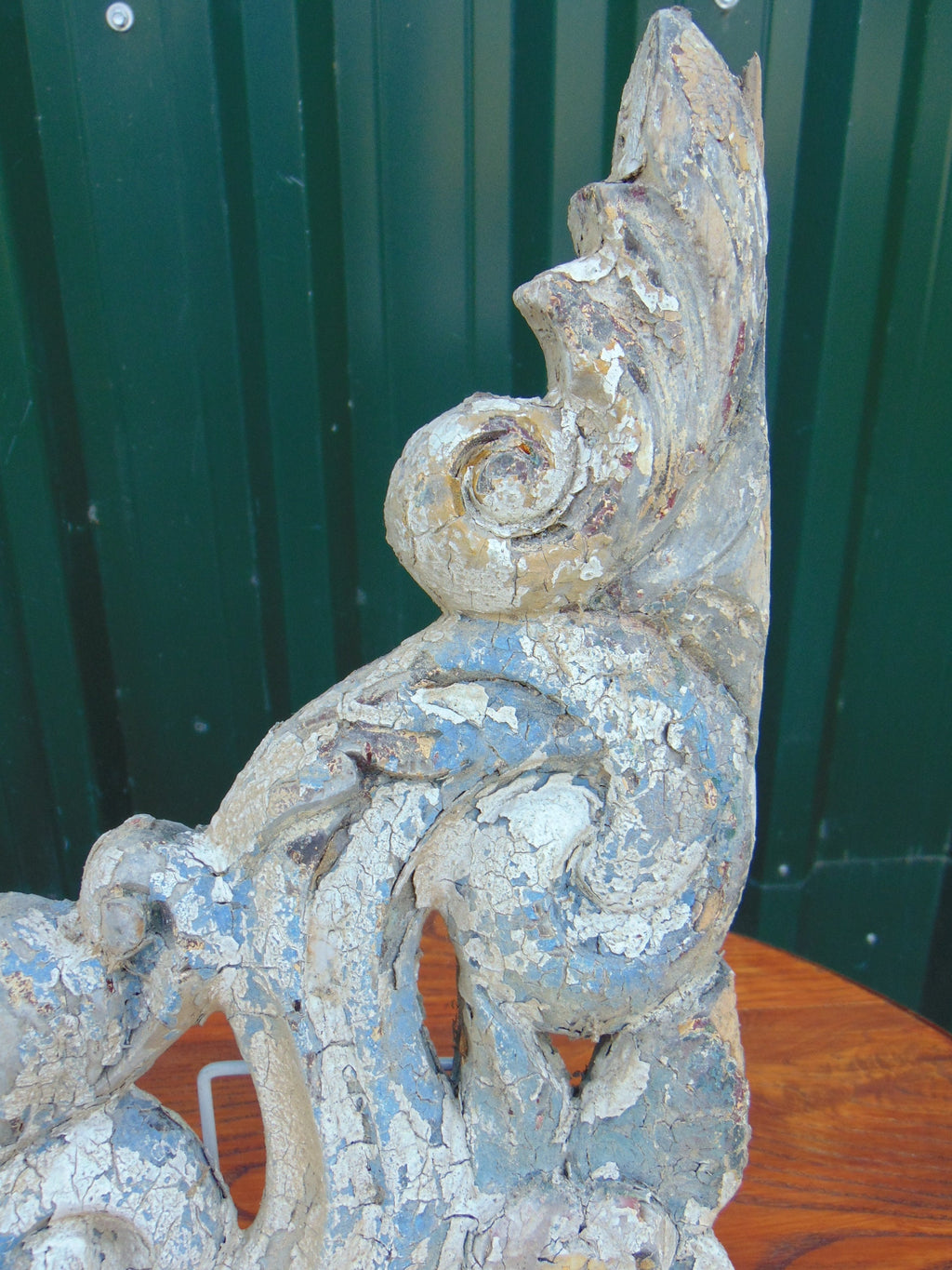Carved Wooden Shelf Bracket, 19th Century Antique
