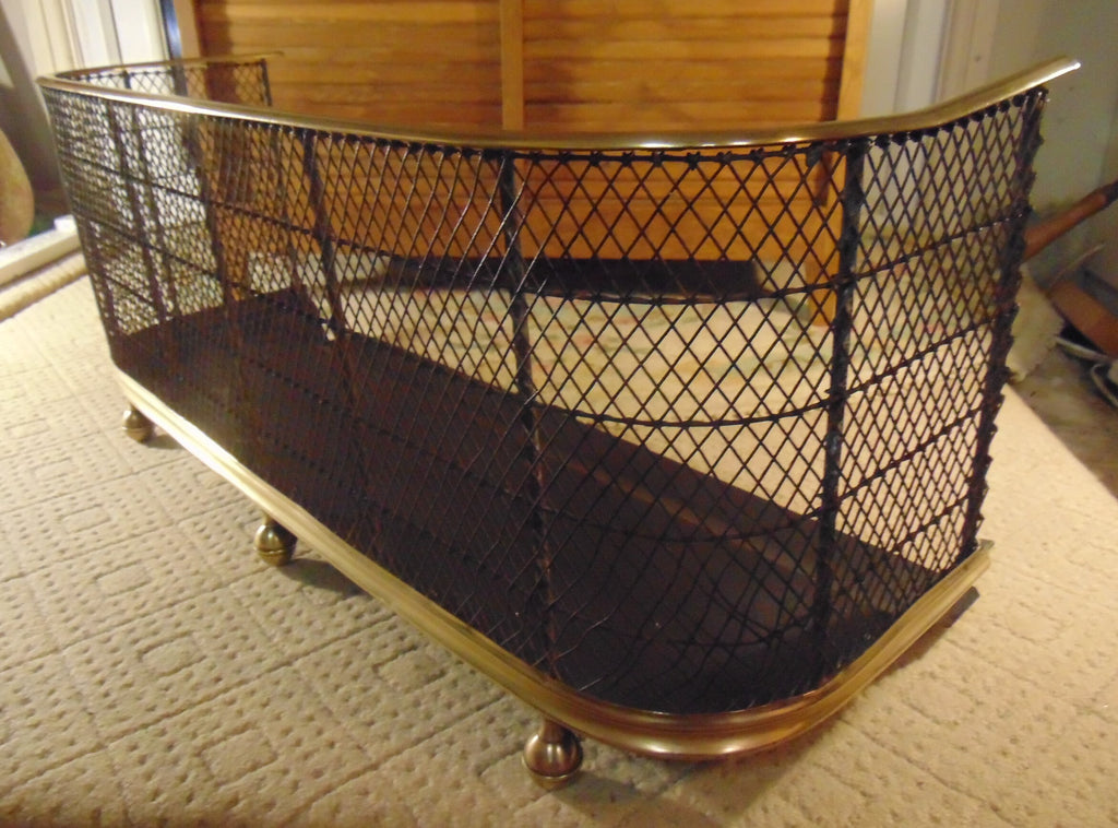 Early to Mid 19thC Brass and Wirework Fire Fender