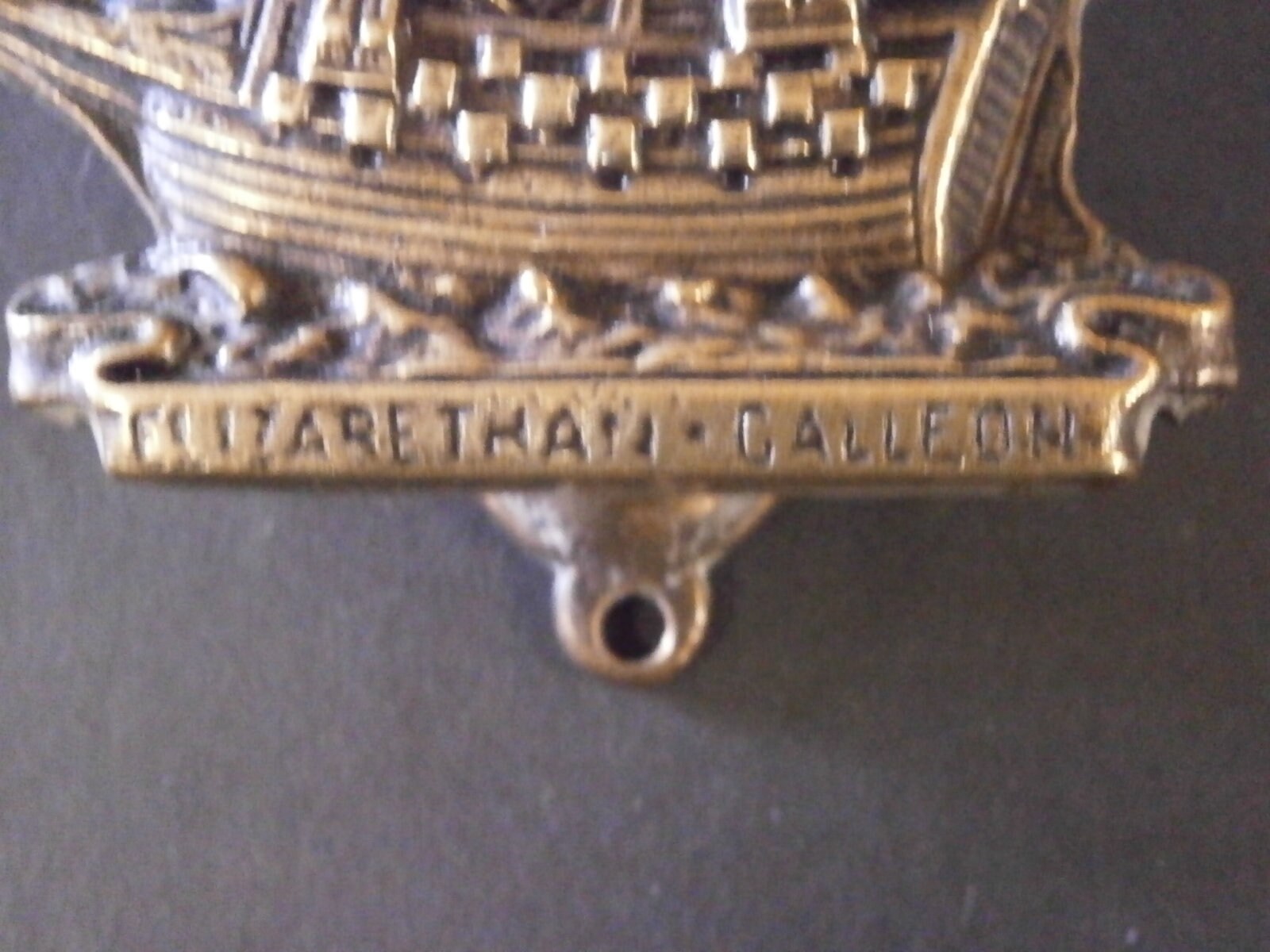 Brass Door Knocker Of A Eliabethan Galleon - Vintage