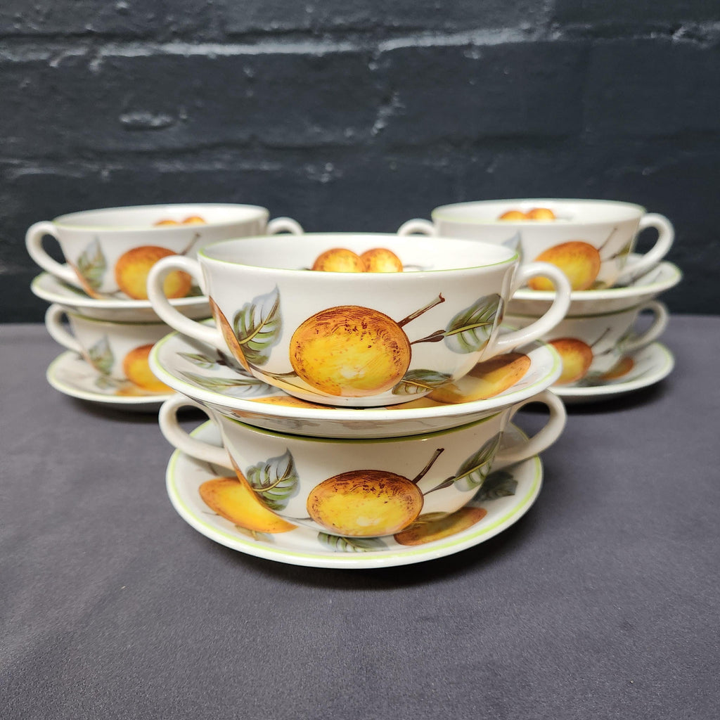 Wood and Sons, Orange Grove Soup Coupes and Saucers